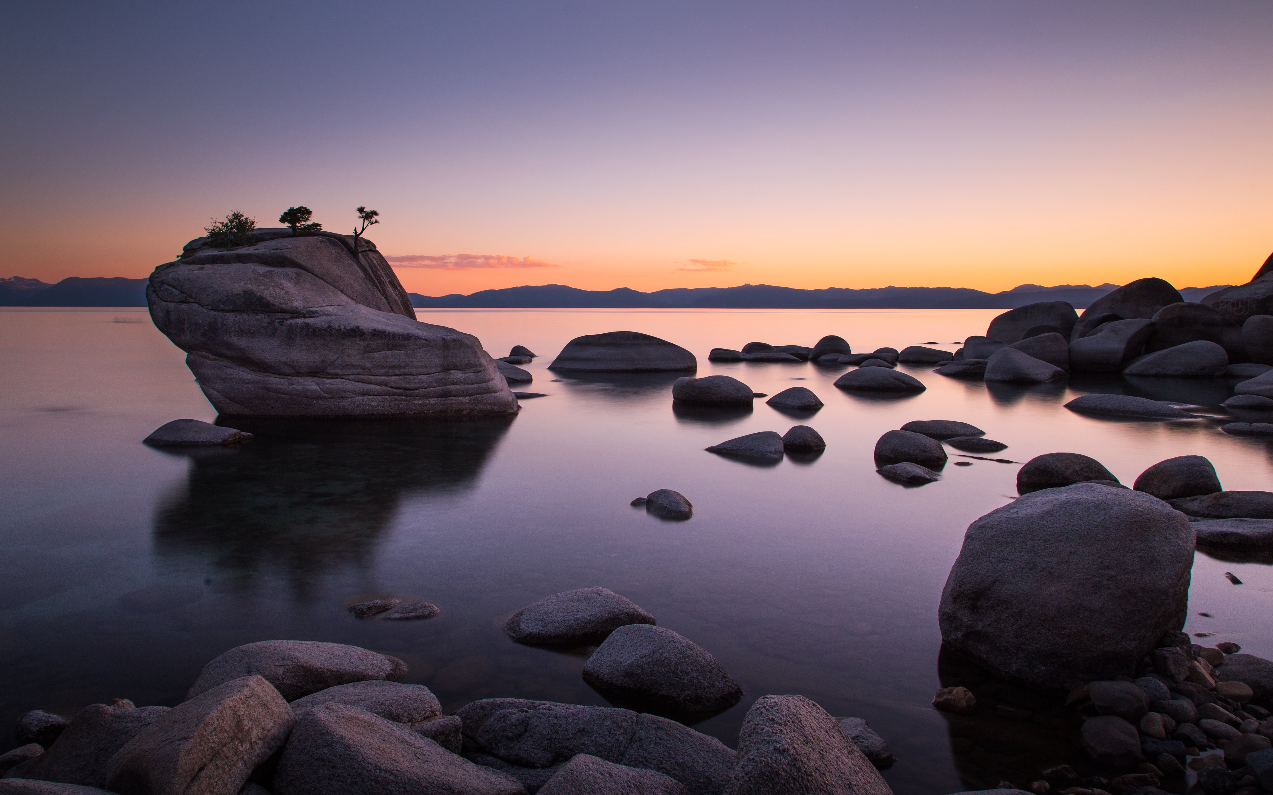 rocky seaside during sunset tahoe Shores Explore Lake 2k 4k 5k