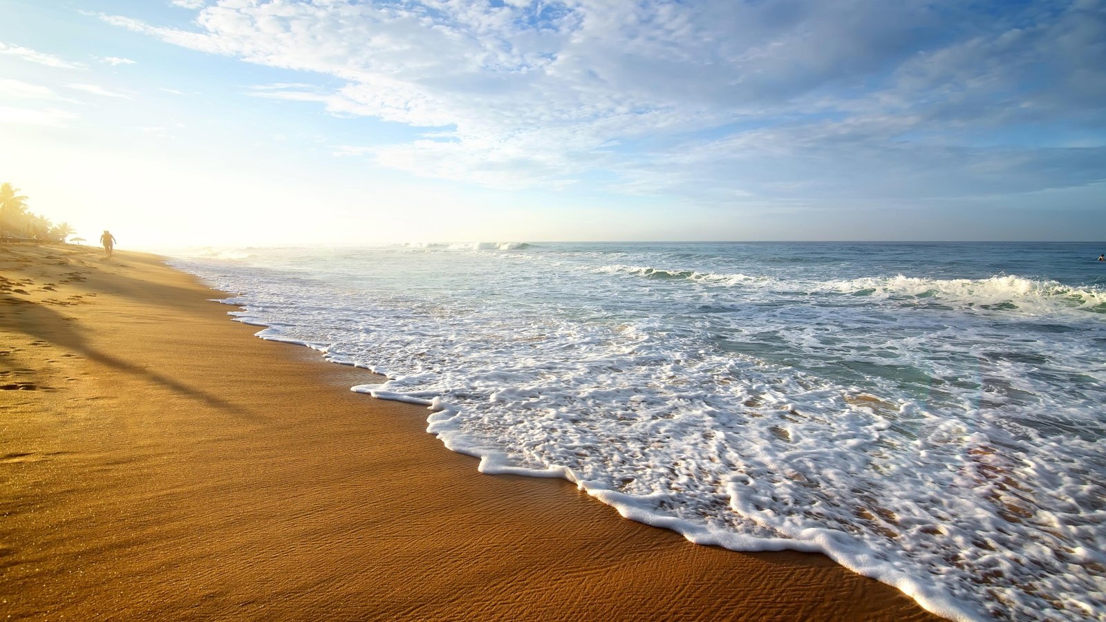 sand ocean beach water shore coast coastline sky foam 2k 4k