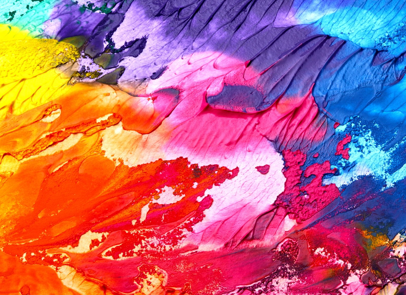 yellow pink and blue abstract painting art background texture 2k