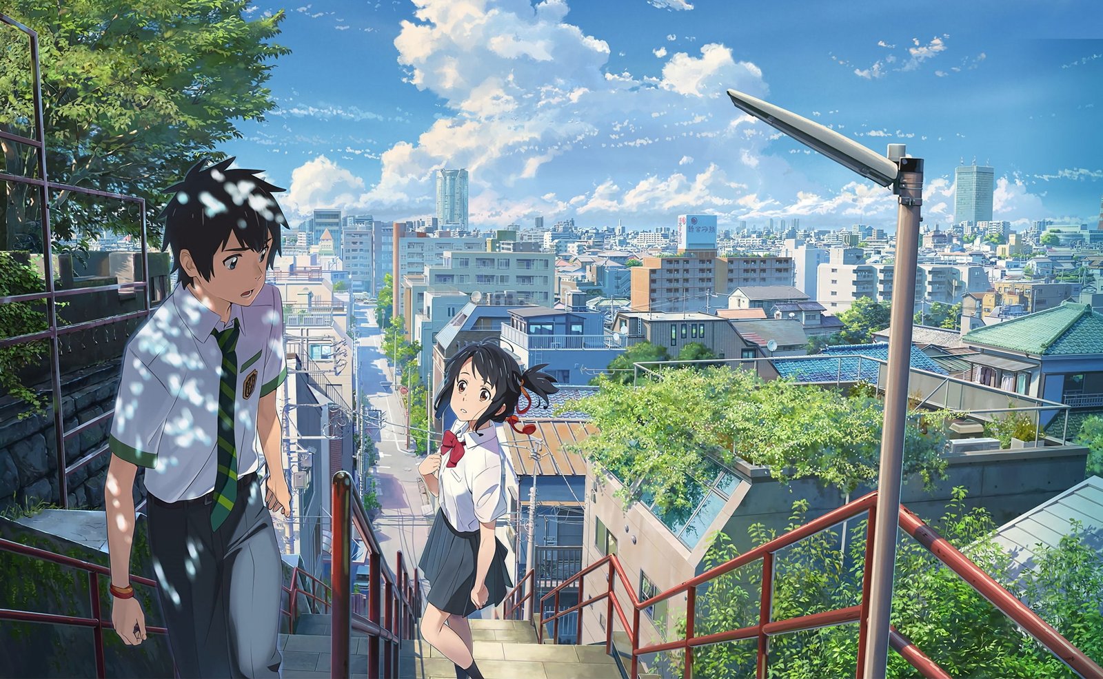 digital art artwork anime city cityscape girls boys 2k 4k