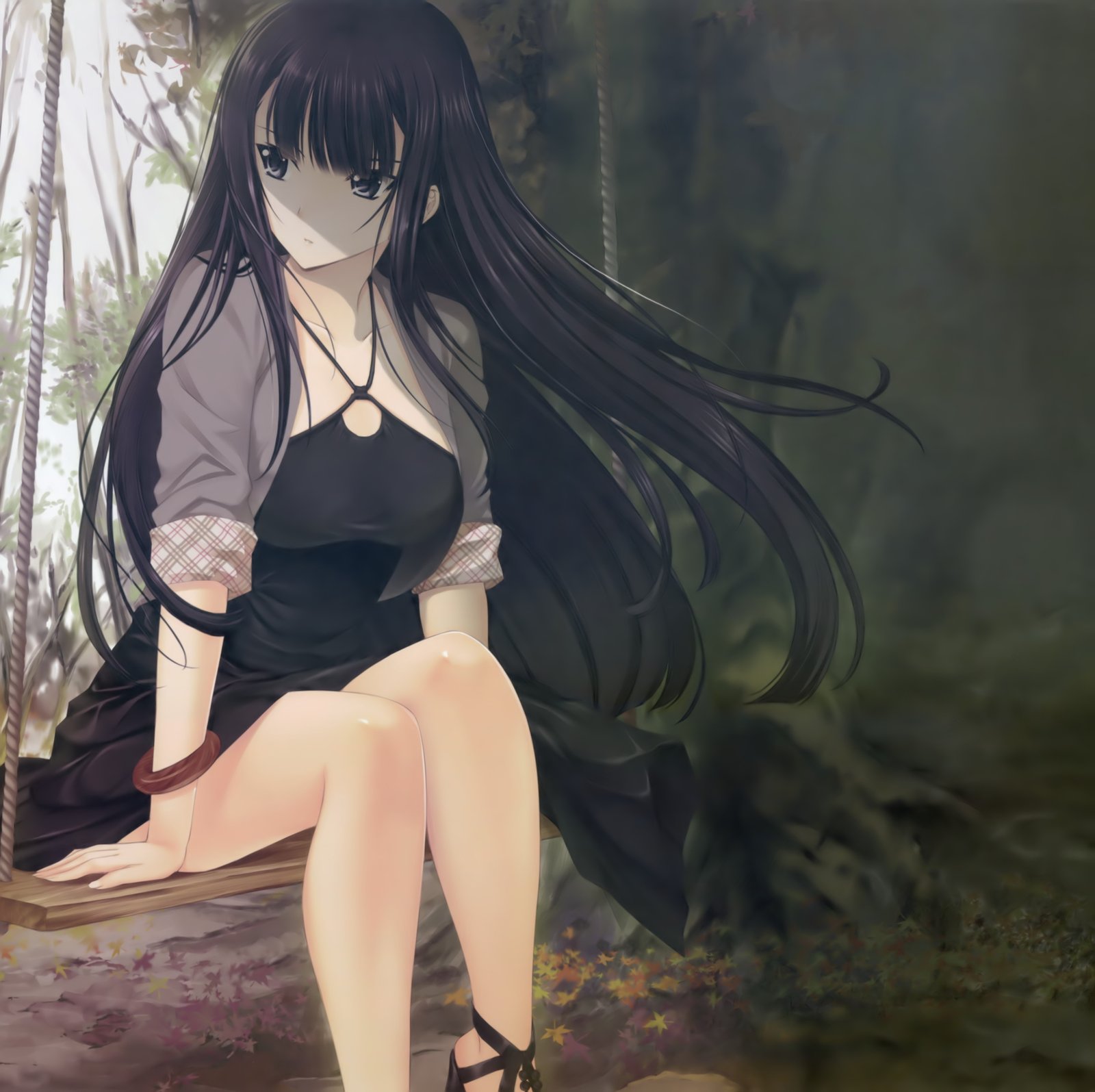 female black haired anime character girls Yamashiro Kazusa 2k 4k 5k