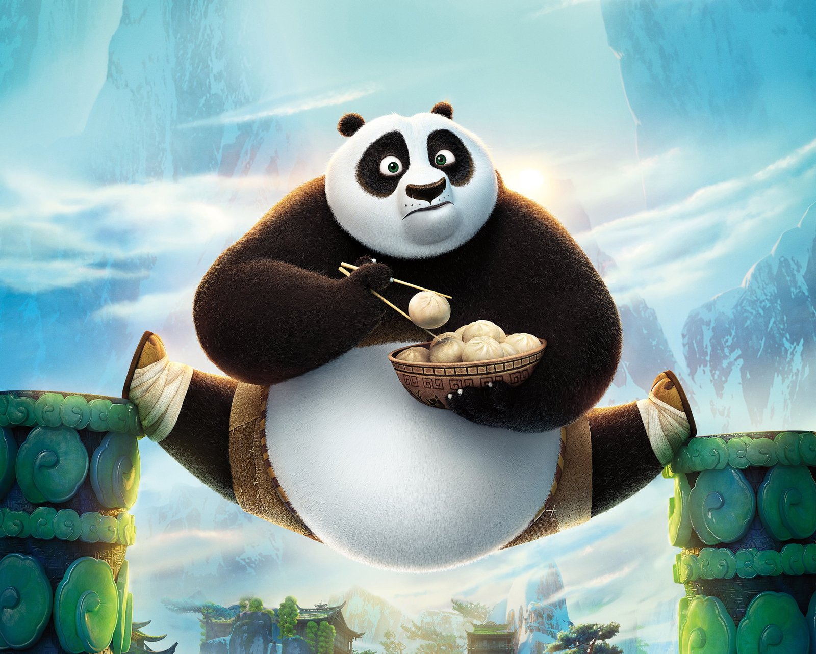 Kungfu Panda Po Action Nature Green Smile DreamWorks Wallpaper 2k 4k