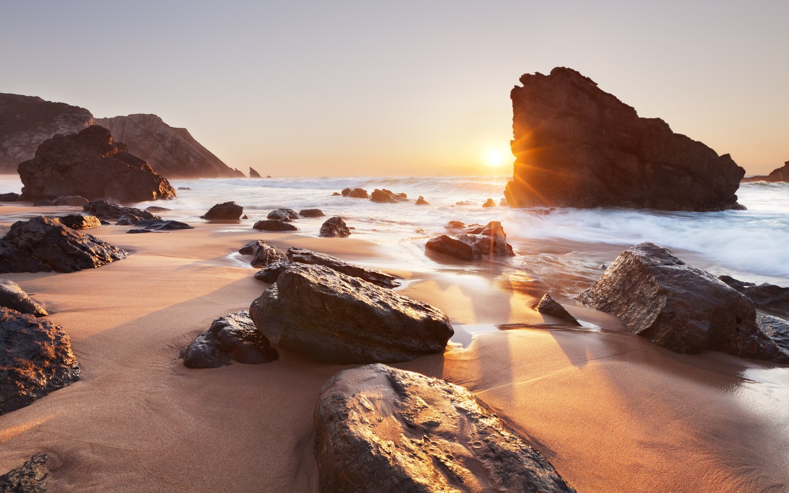 Praia Da Adraga beaches coastal nature ocean photography 2k 4k