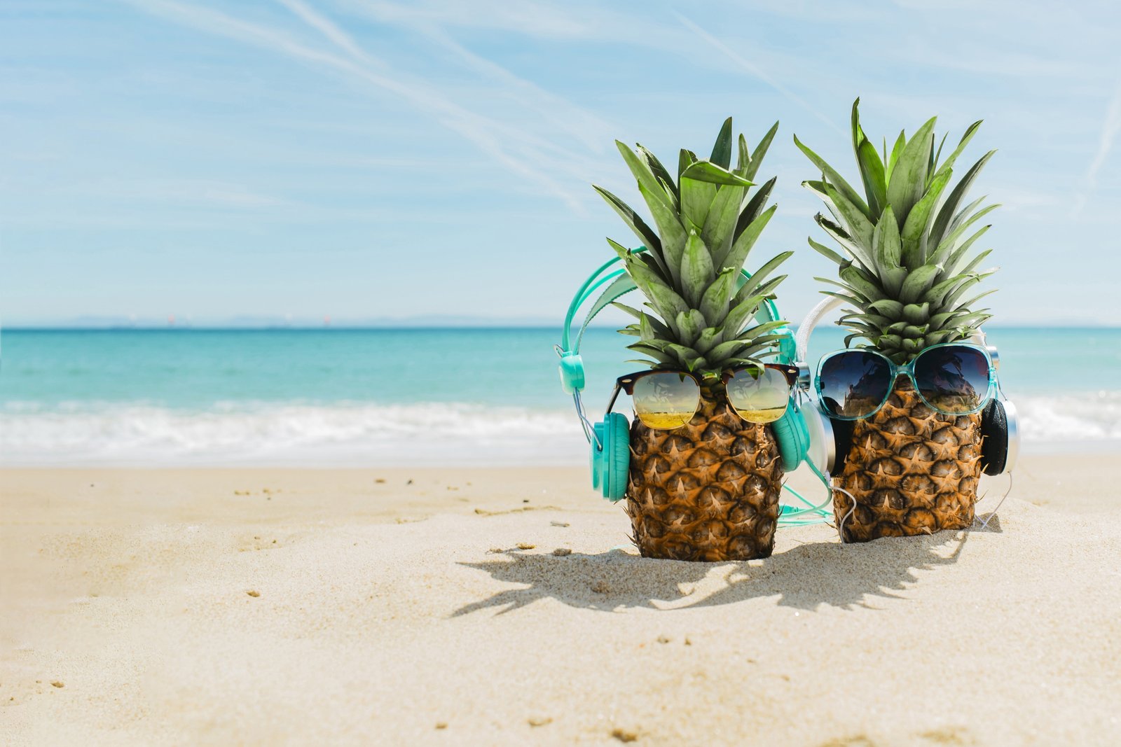 sand sea beach summer stay headphones glasses pineapple 2k 4k 5k