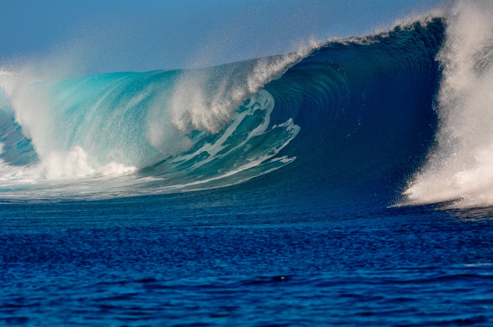 sea wave beautifully blue nature water surf pipeline Wave 2k 4k