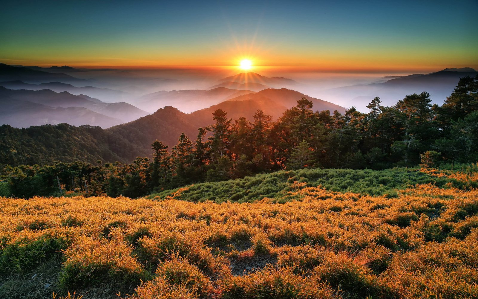 Sunset Mountains Clouds Fog Taroko National Park China Taiwan Nature Landscape Hd Wallpapers For Mobile Phones Tablet And Laptop 2k 4k