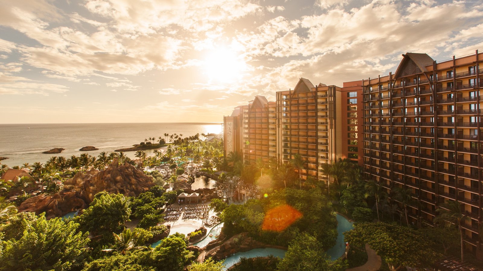 Aulani disney sea sky booking hotel beach clouds vacation 2k 4k