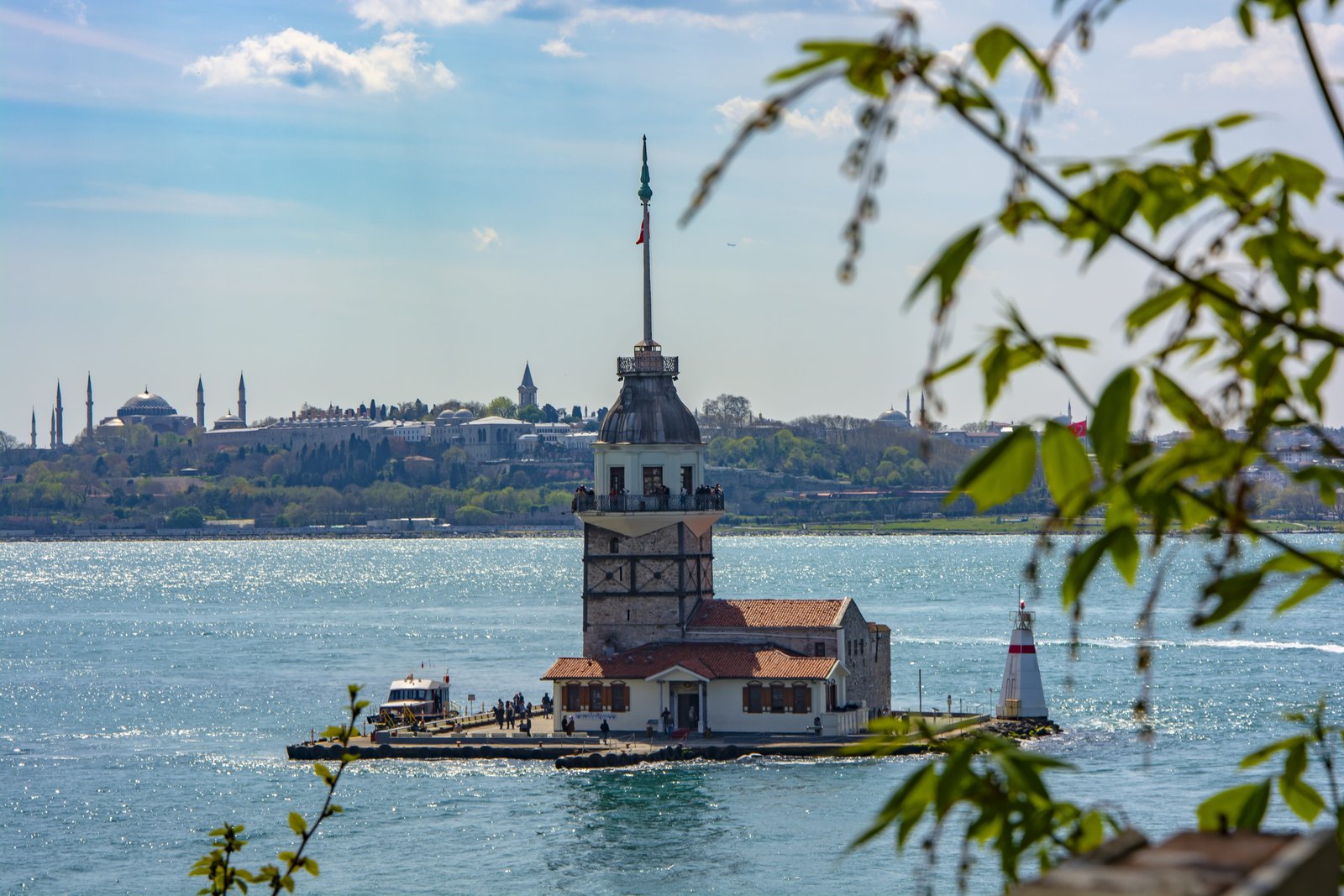 istanbul the maiden s tower date turkey marine blue sky 2k 4k 5k