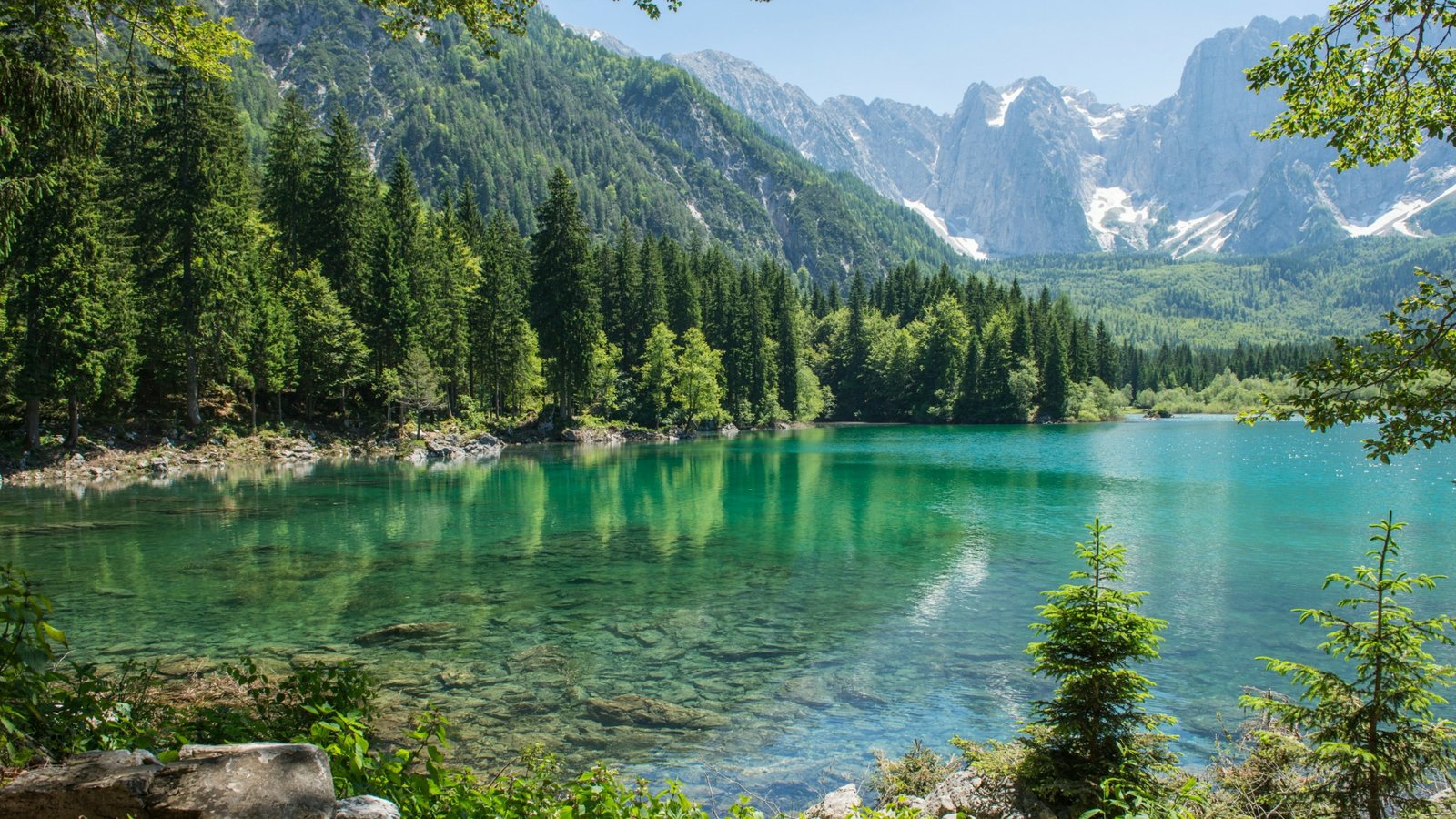mountain lake nature wilderness tarn water mount scenery 2k 4k