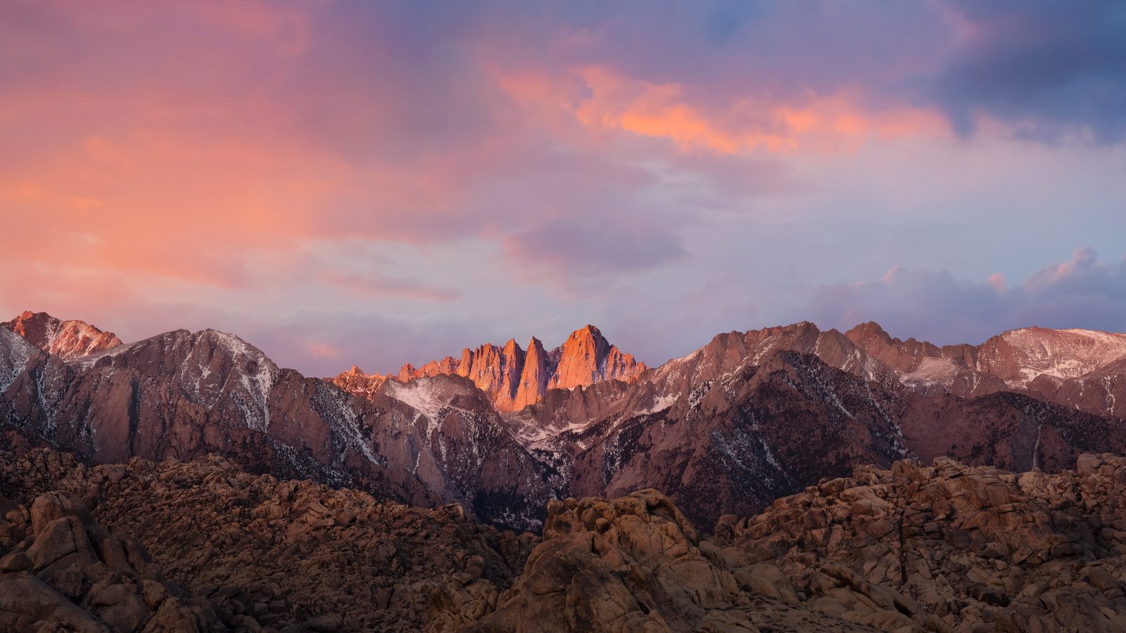 mountains under cloudy sky landscape photography Mac OS Sierra 2k 4k 5k