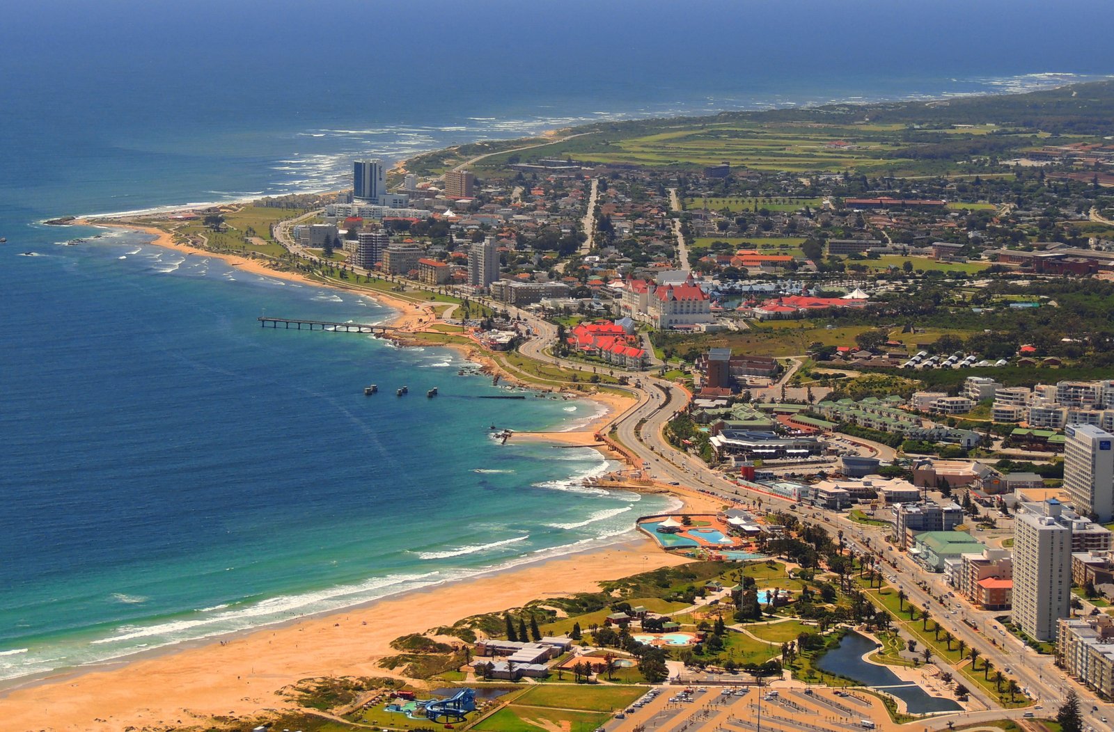 port elizabeth sea coast summer sky water blue architecture 2k 4k 5k
