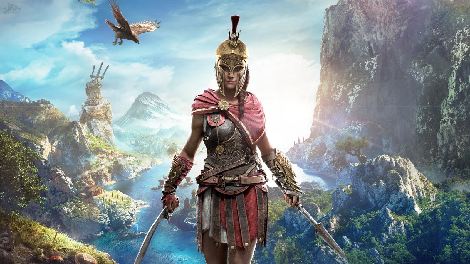 video games colorful warrior fantasy girl Kassandra Assassins Creed Odyssey 2k 4k