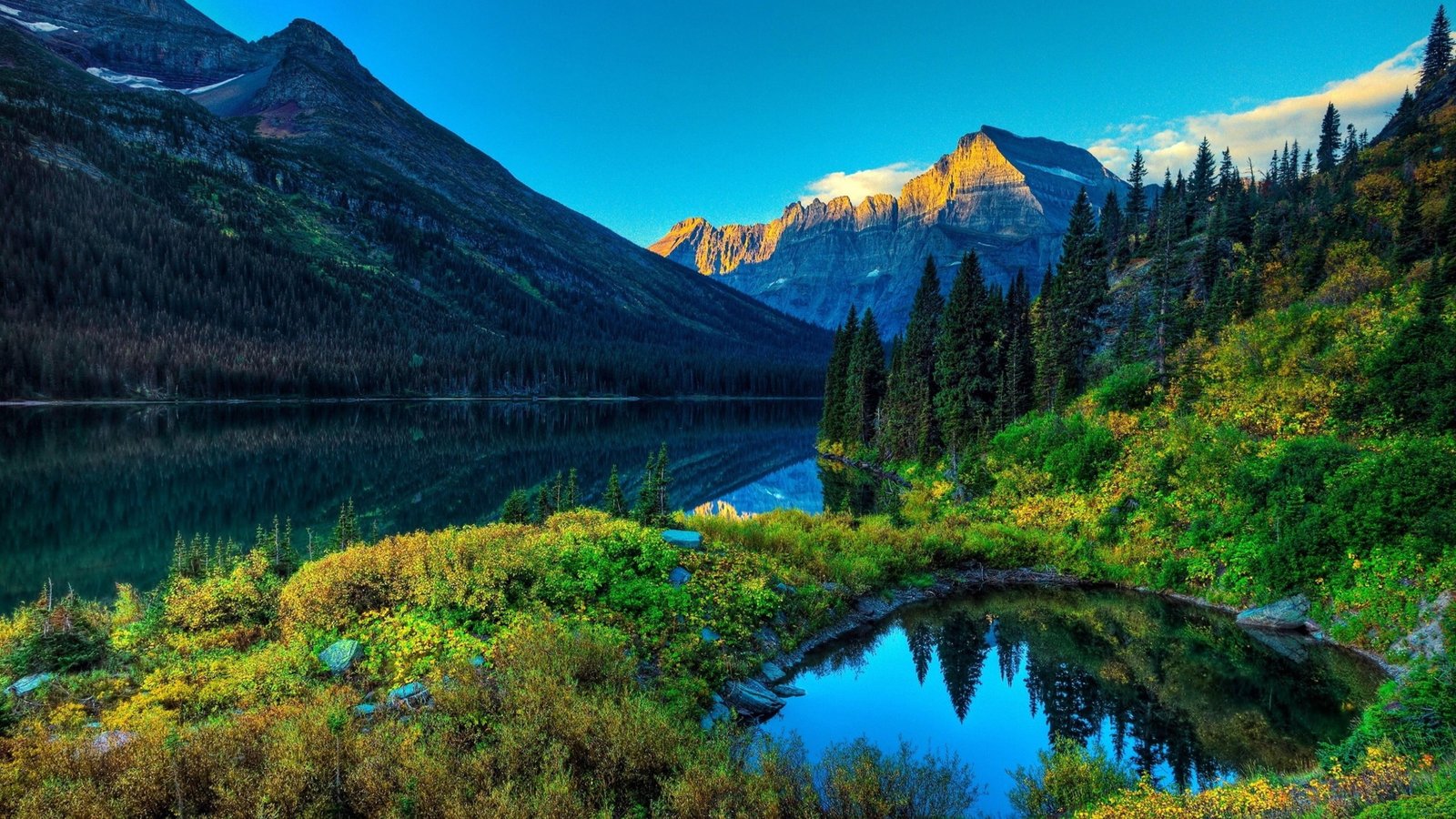 wilderness sunlight daytime thunder lake mountainous landforms 2k 4k