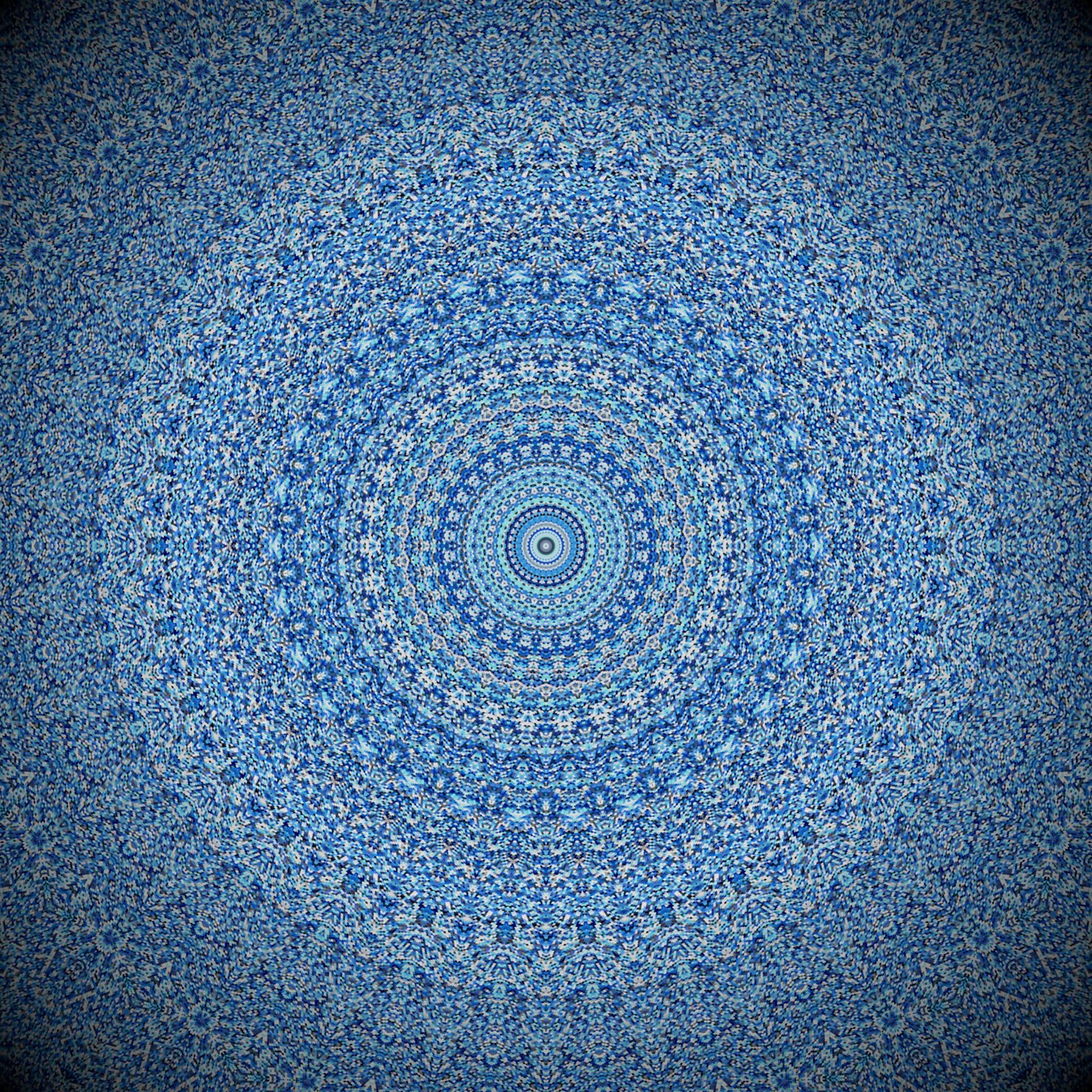 blue mandala illustration white textile background pattern 2k