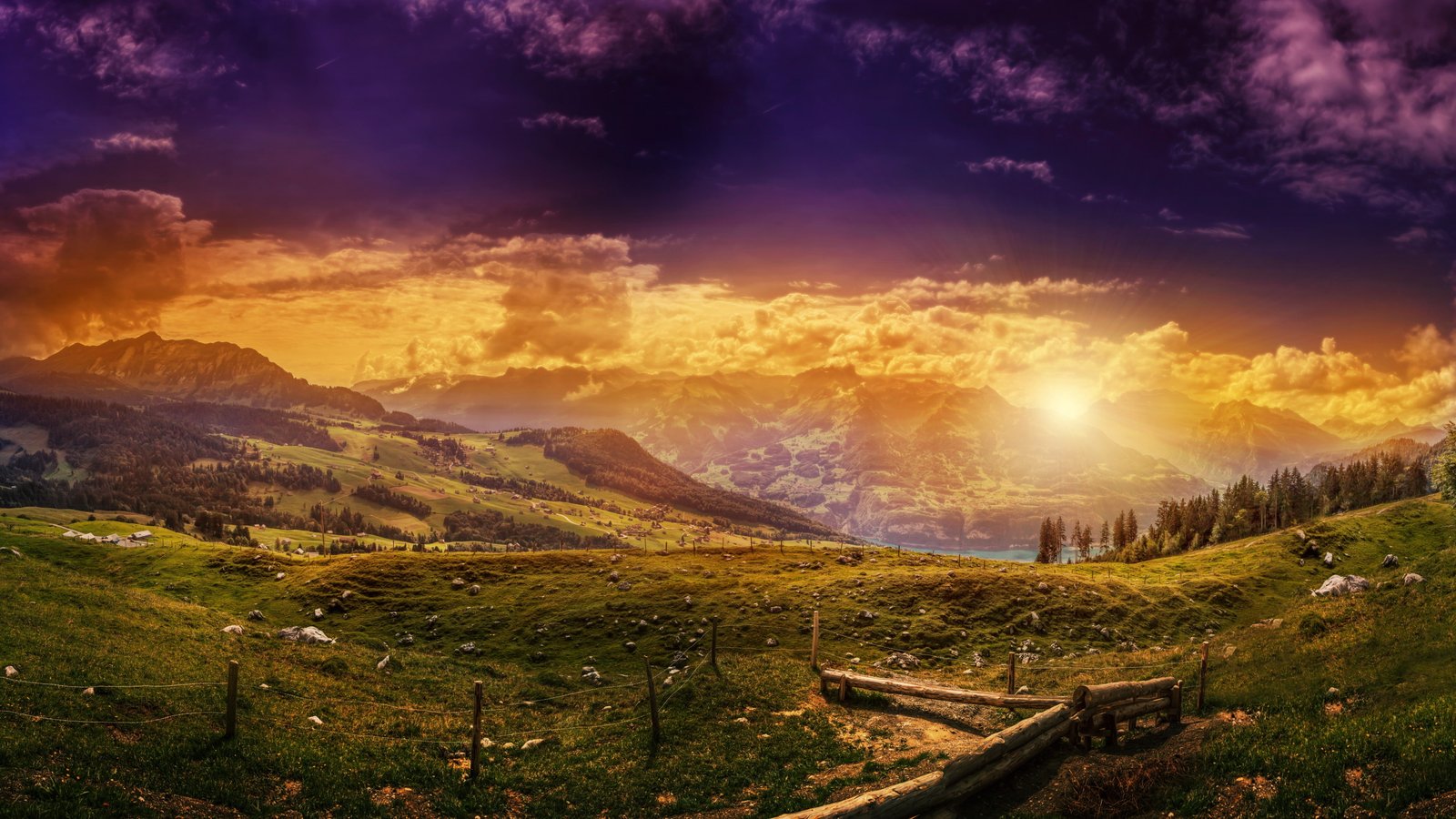 brown and blue mountain digital wallpaper Switzerland 2k 4k 5k
