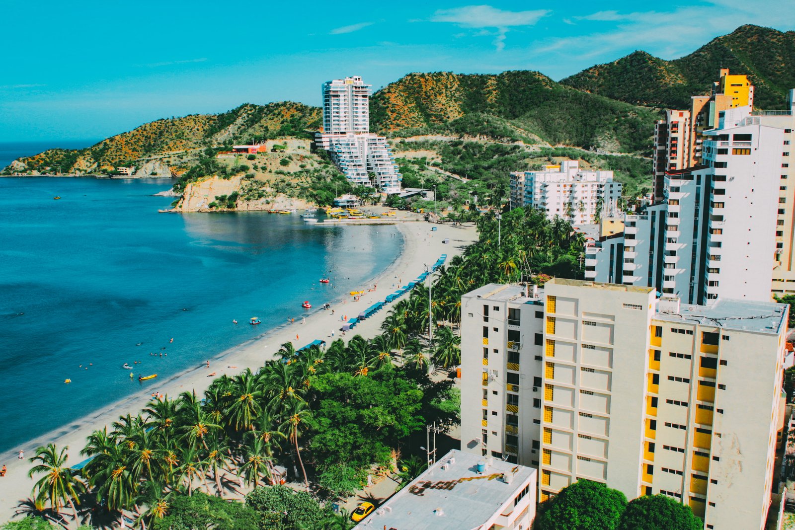 Buildings Near The Beach aerial shot bird s eye view caribbean 2k 4k 5k