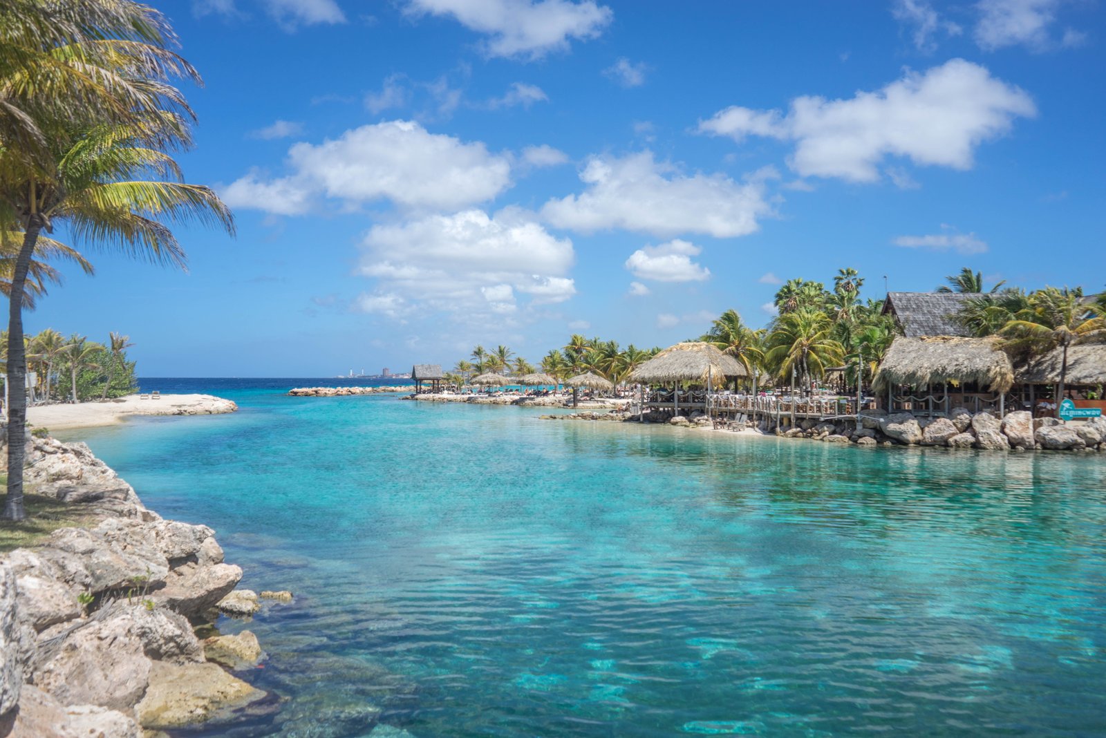 calm sea near cottage lagoon curacao island blue caribbean 2k 4k 5k