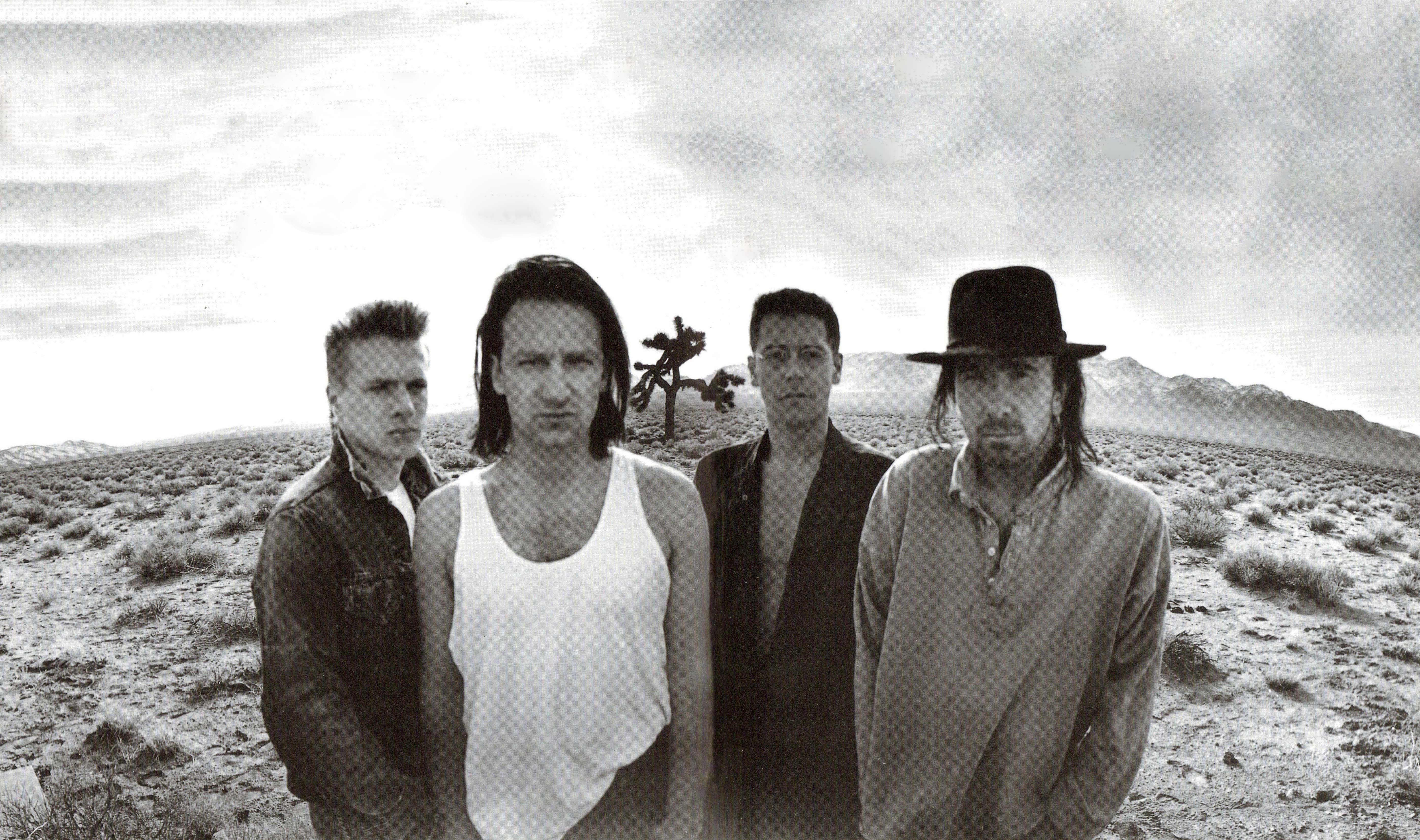 desert bono the edge monochrome adam clayton larry mullen joshua tree Nature Deserts HD Art 2k 4k 5k