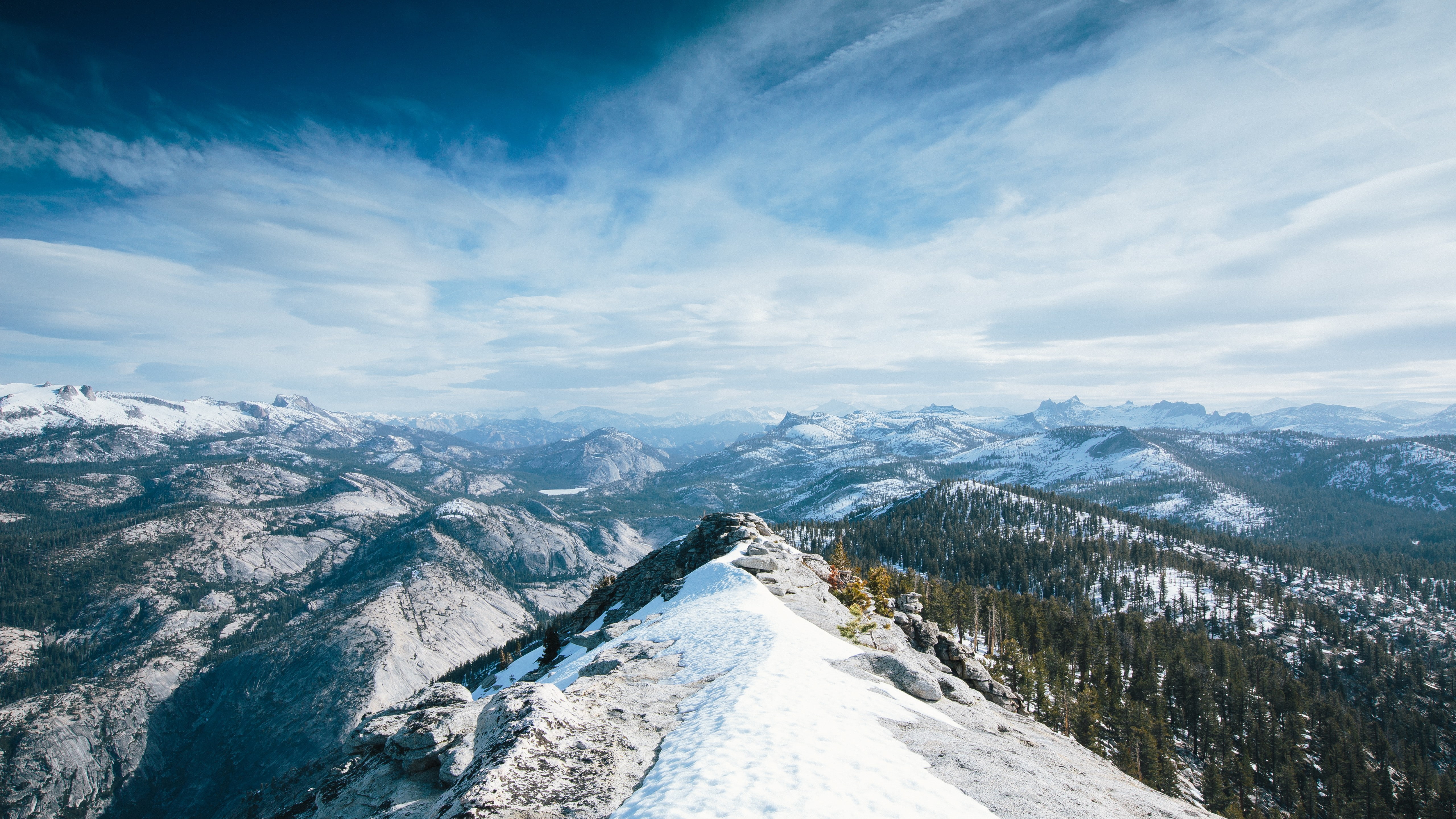 mountain cover by snow under white clouds Yosemite wallpaper 2k 4k 5k