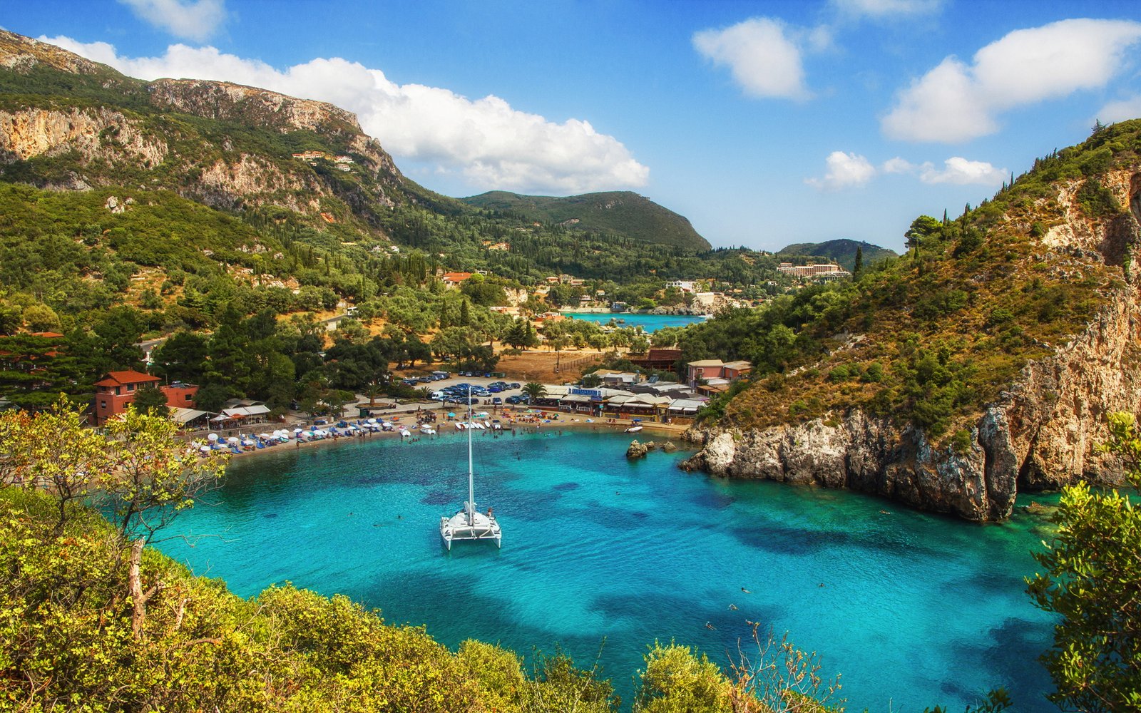 Paleokastritsa Beach Corfu Island Ionian Sea Greece Hd Wallpaper For Desktop Tablet Mobile Phones 2k 4k