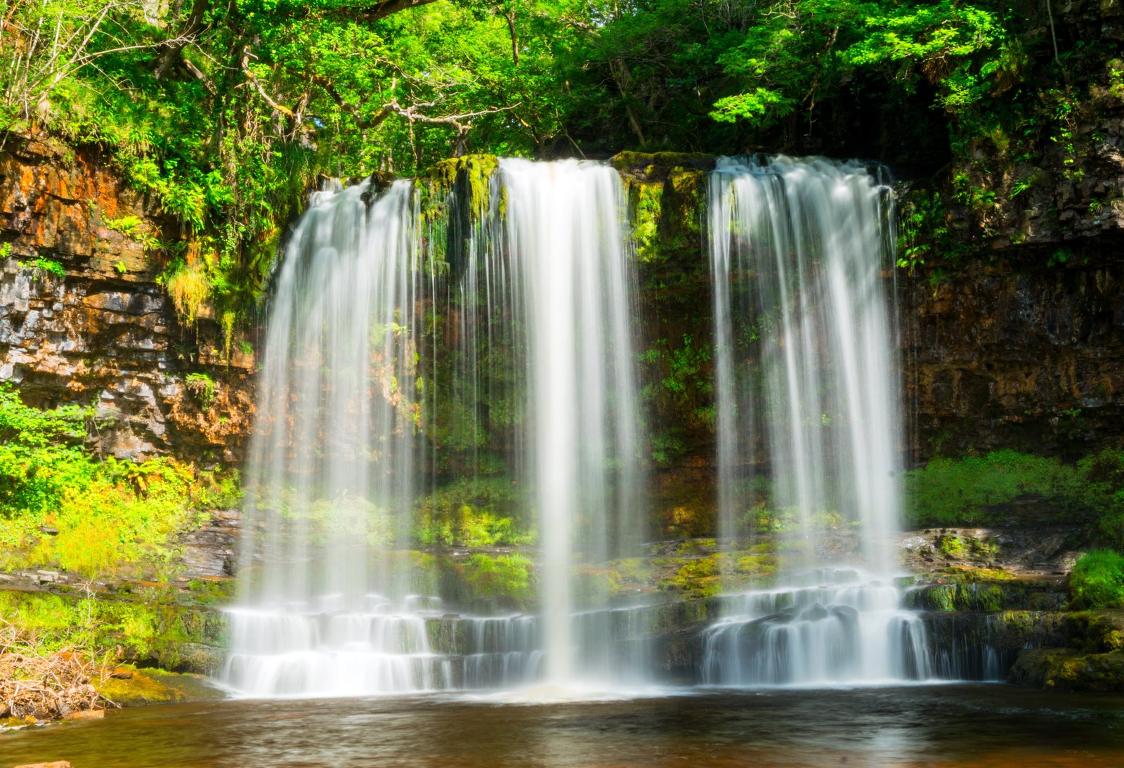 time lapse photography of waterfall at daytime Falling water fall 2k 4k 5k