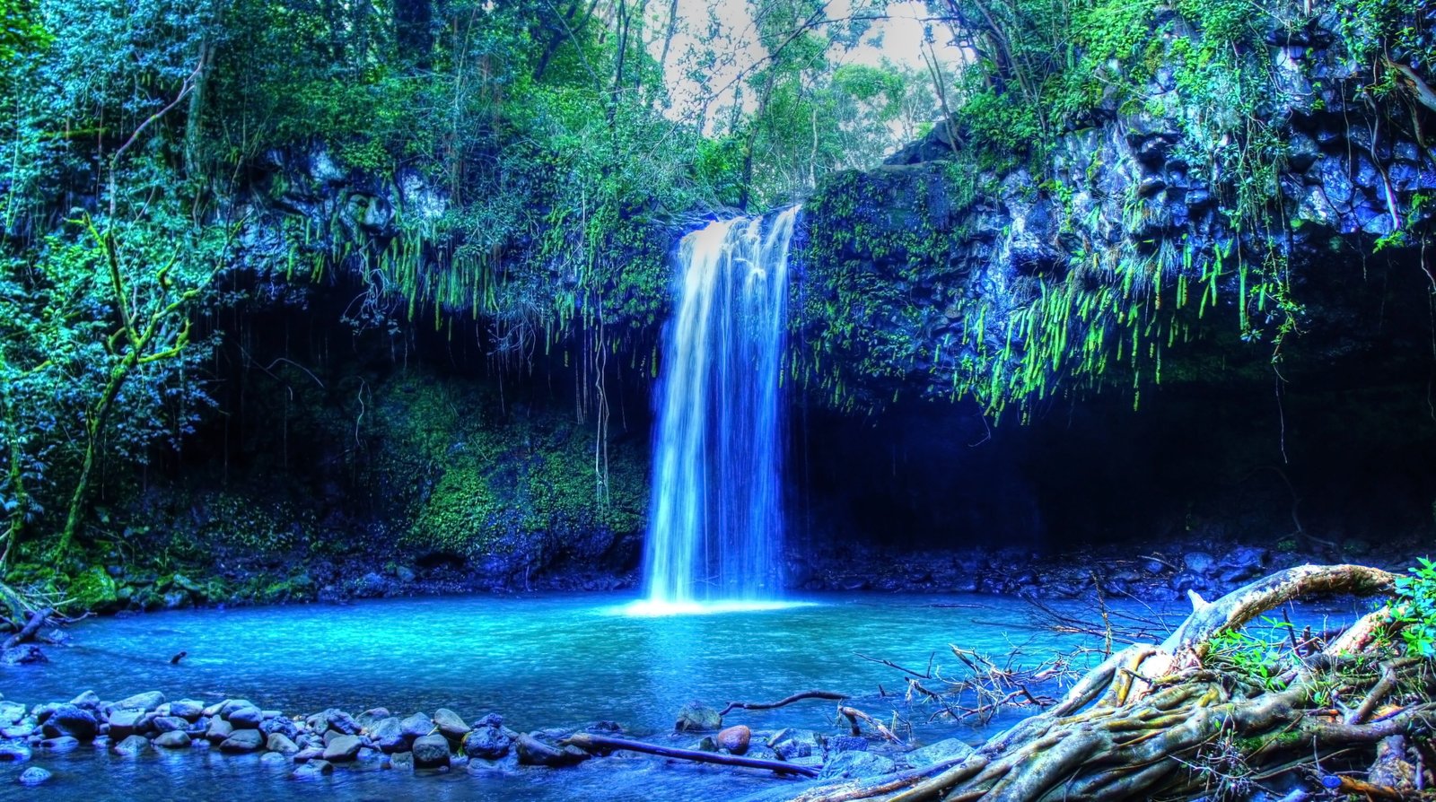 waterfalls tropical water forest Hawaii isle of Maui 2k 4k 5k