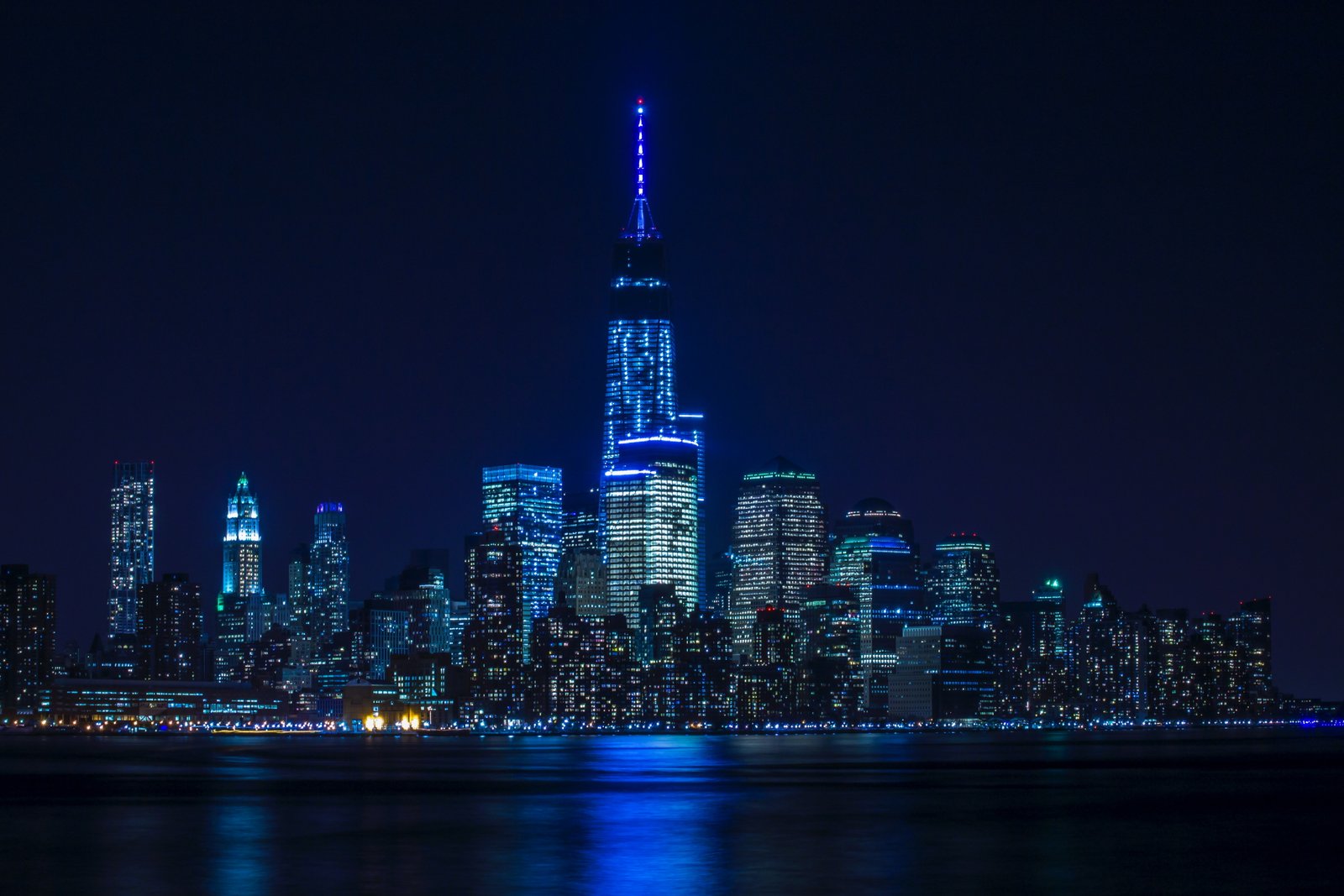 buildings lights photography hd blue night 2k 4k 5k 8k