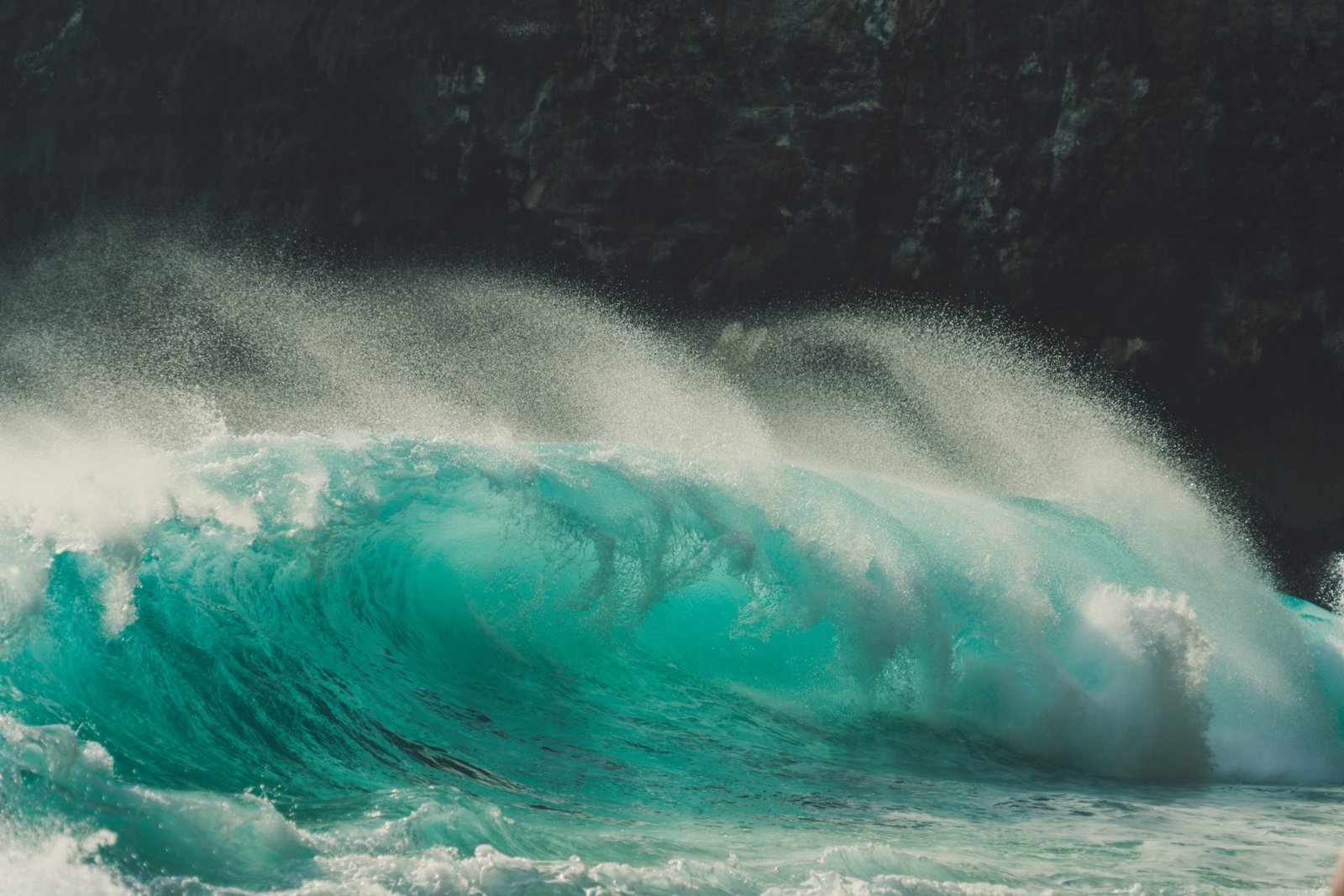 ocean waves beside rock formation water nature outdoors sea 2k 4k 5k 8k