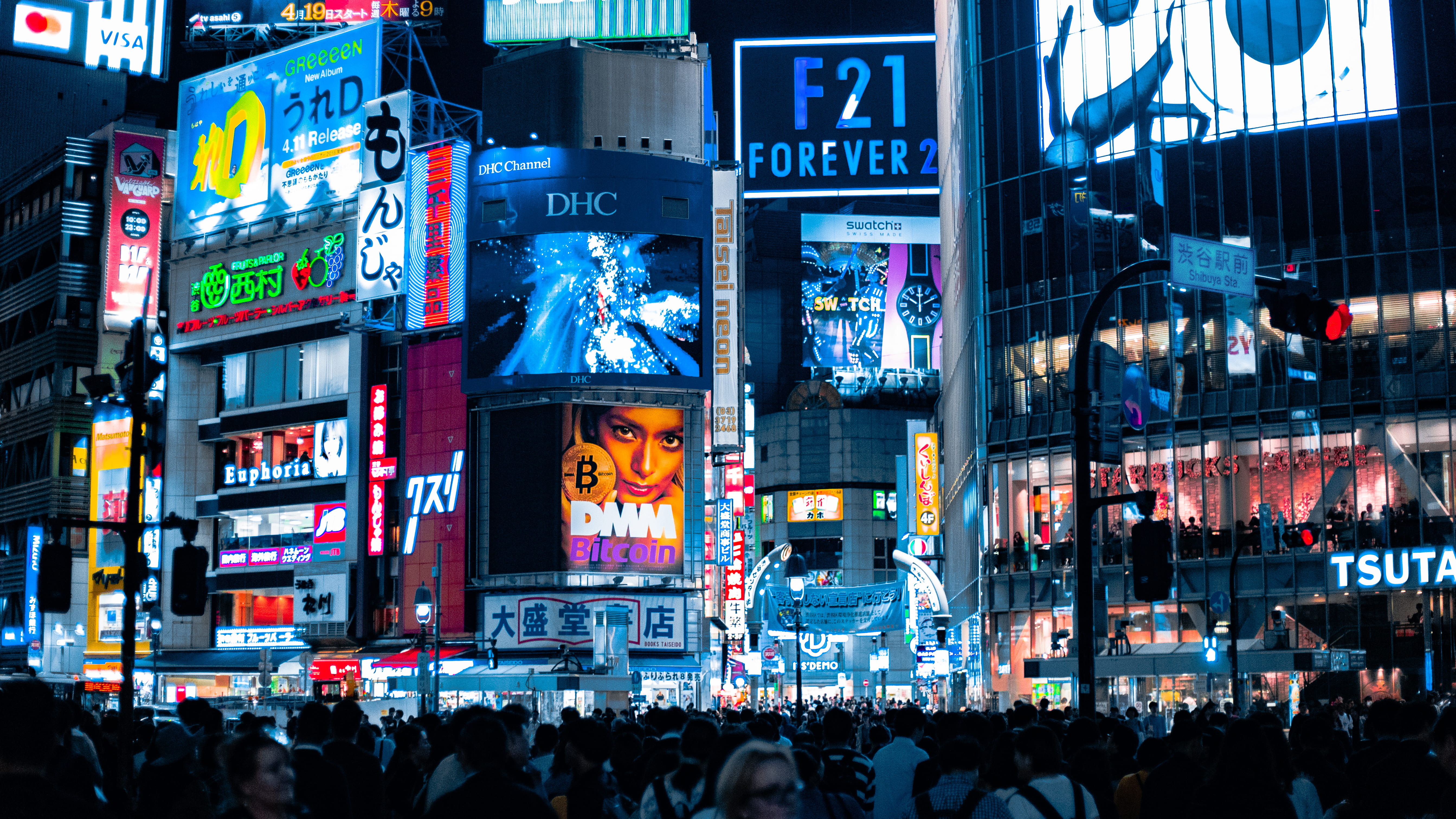 people on road during nighttime New York Time Square cityscape 2k 4k 5k