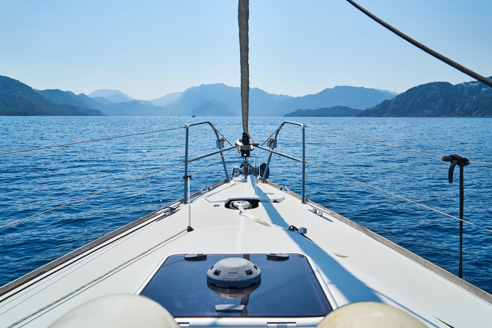 sailboat blue yacht sky water ship sailing marine nature 2k 4k 5k 8k