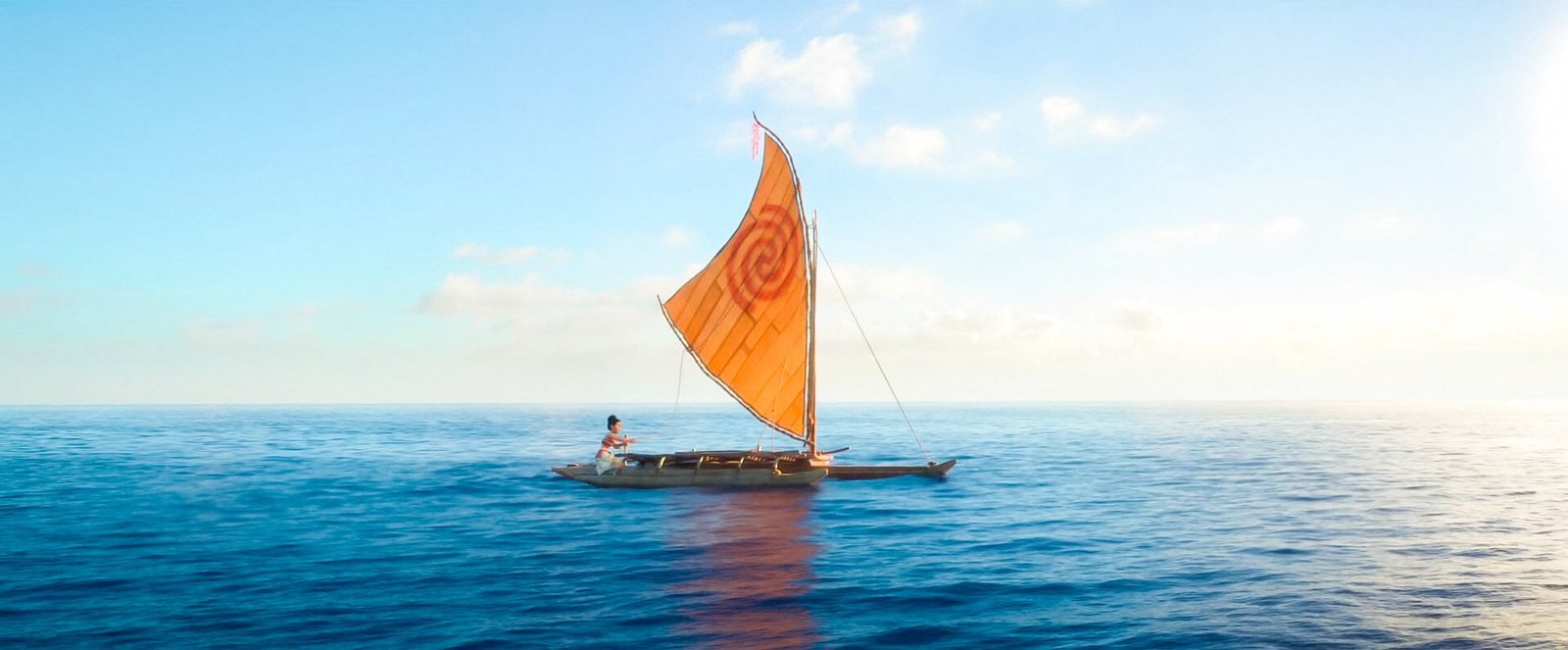 Moana disney pixar wallpaper movie boat sea sailing sail 2k