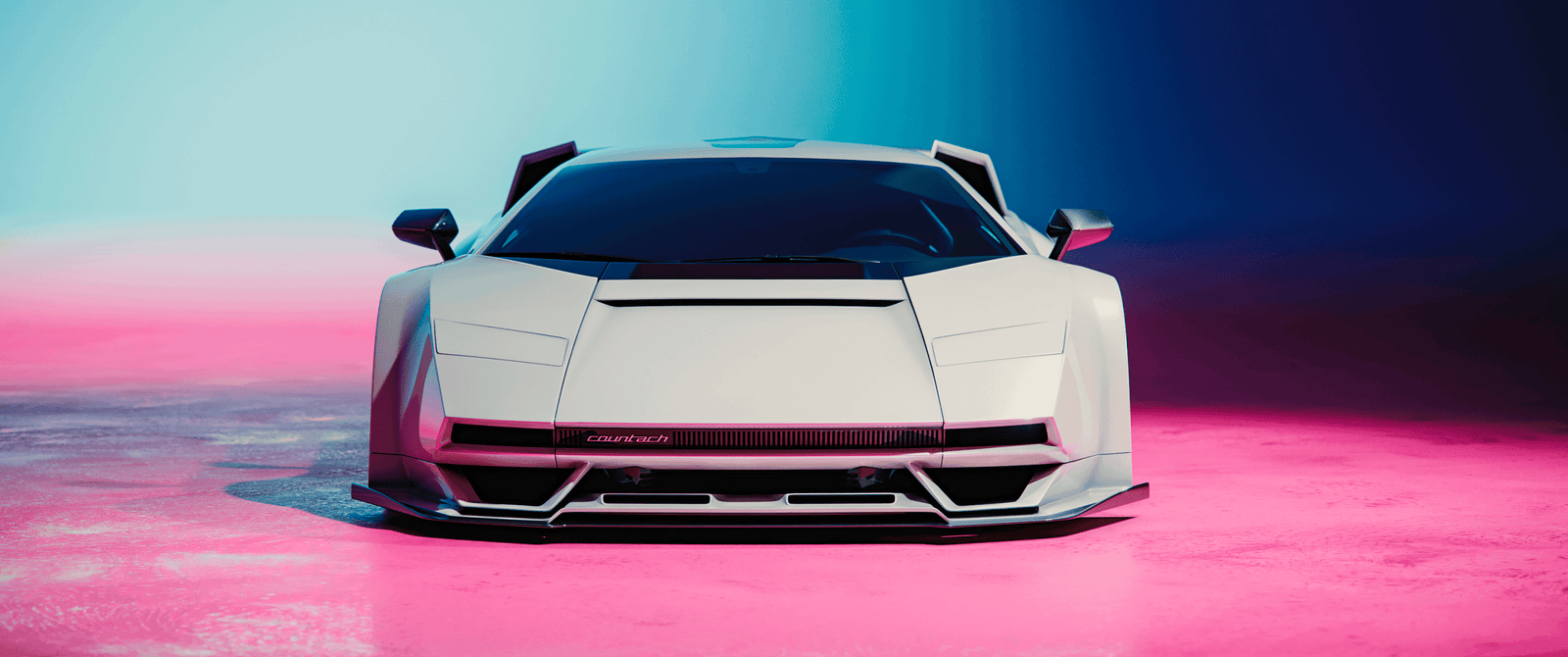 RetroCar pink white dual monitor widescreen wide screen multiple 2k