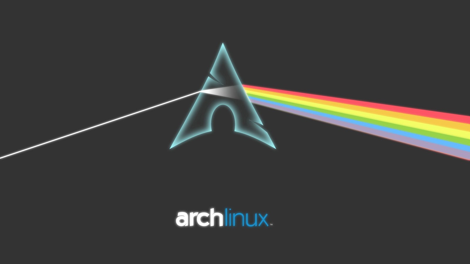 Arch Linux logo Pink Floyd multi colored illuminated neon 2k