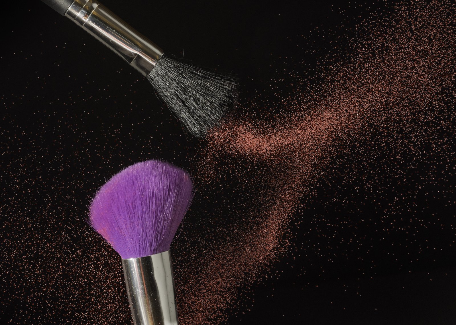 black and purple makeup brush with glitters macro sand texture 2k 4k 5k