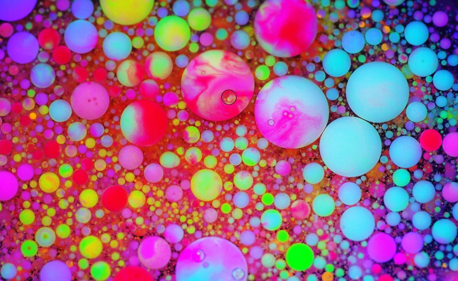 Colorful Fluorescent Paint Macro Bubble Aero Bubbles Artwork 2k