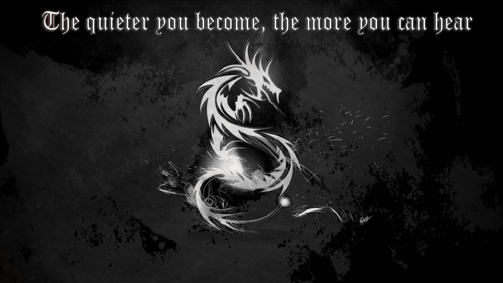 white dragon illustration with text overlay quote Kali Linux 2k
