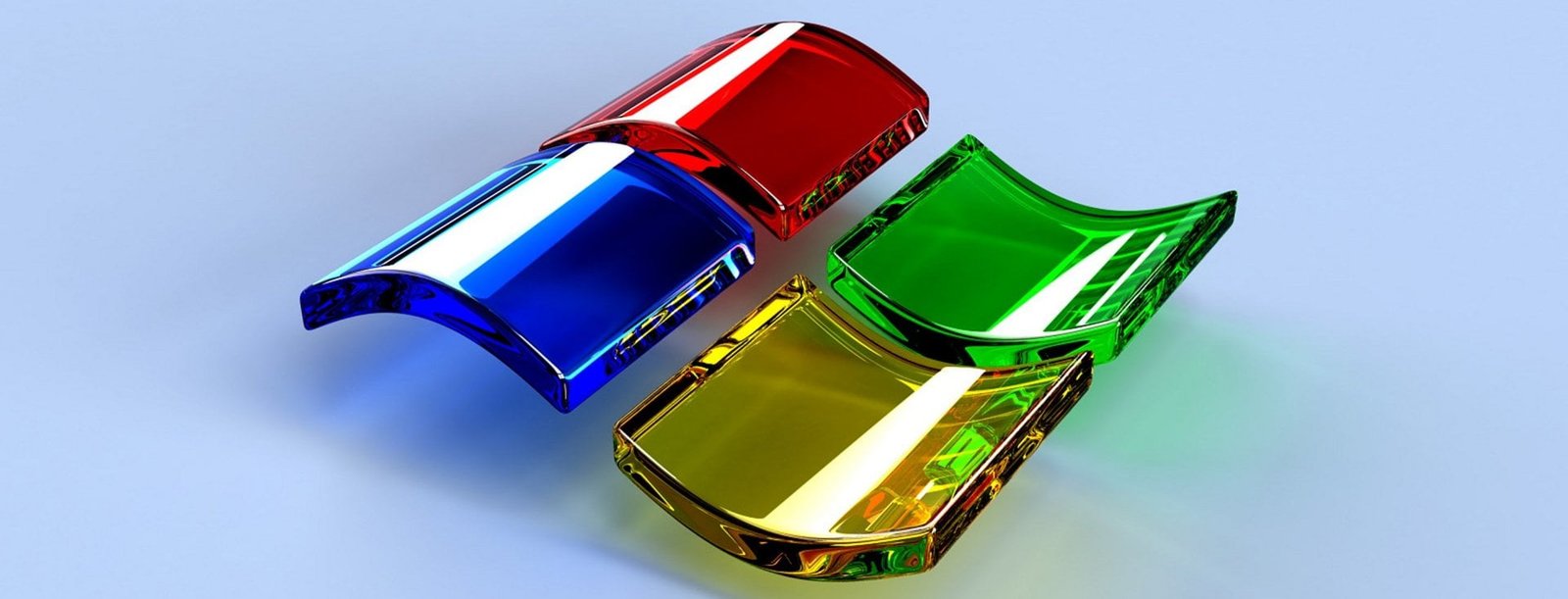 Windows glass logo Products Microsoft blue studio shot colored background 2k