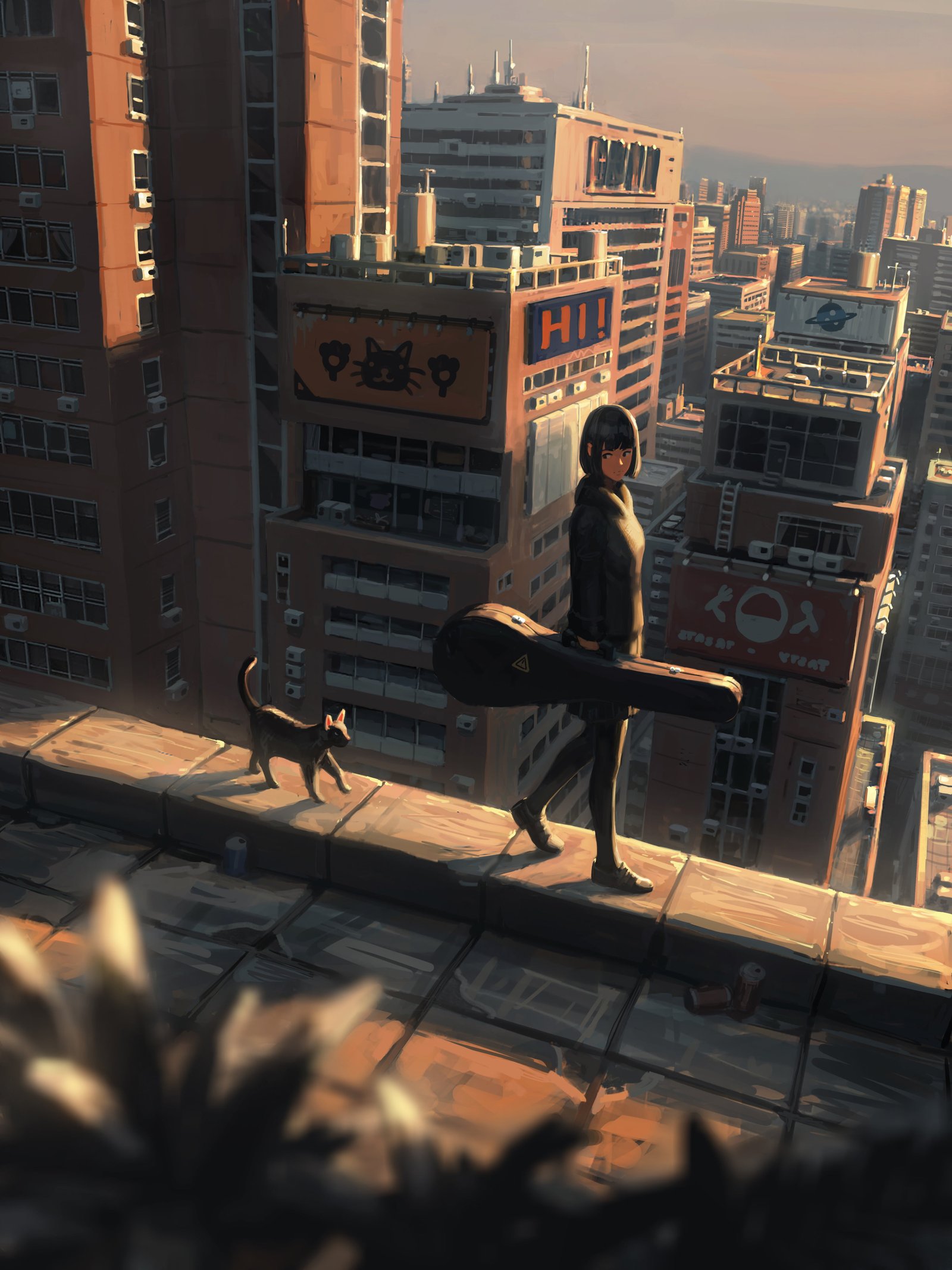 anime girls schoolgirl school uniform brunette bangs sweater 2k