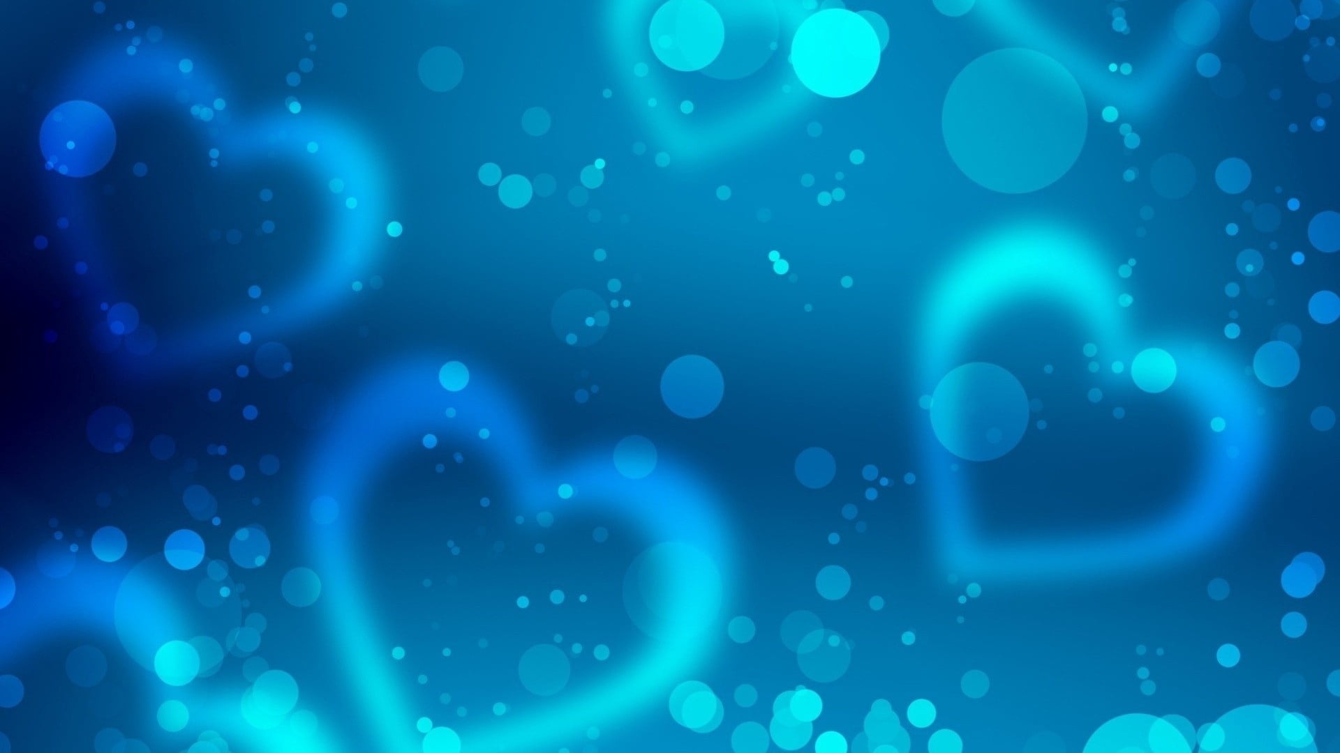 blue heart bokeh photography wallpaper hearts patterns reflections 2k