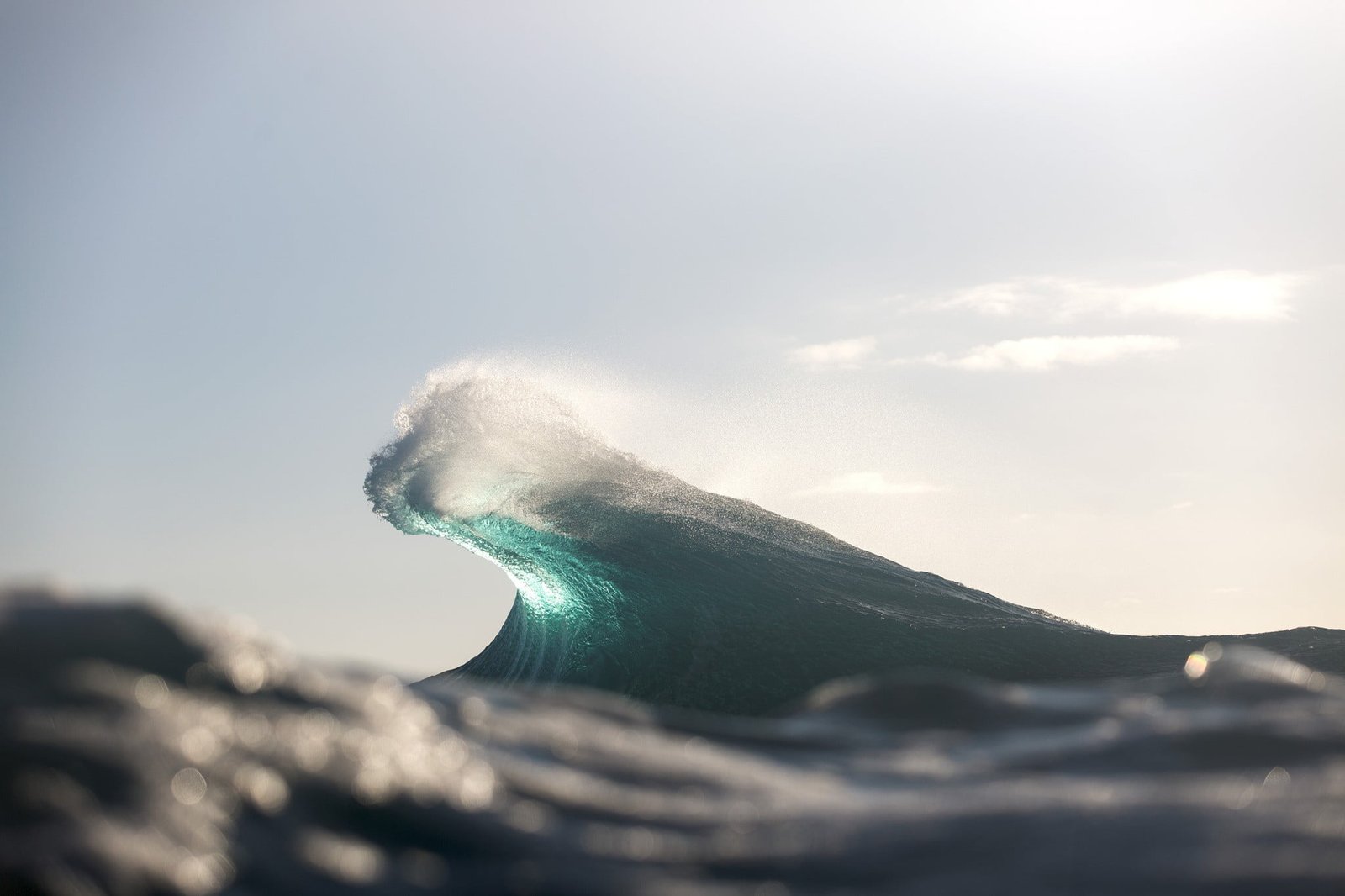 blue water wave ocean waves during daytime sea macro bokeh 2k