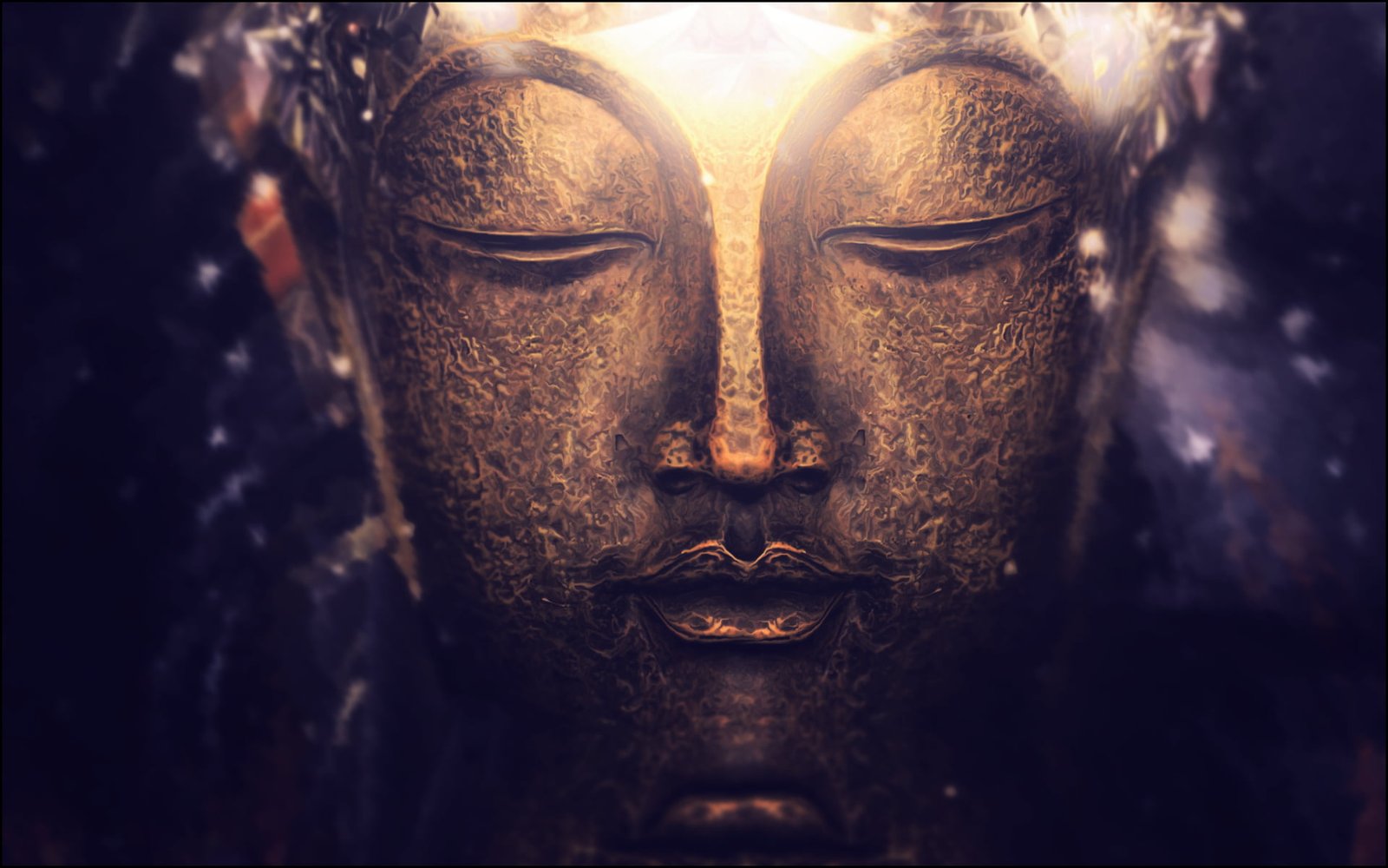 golden Buddha digital wallpaper head bust illustration 54 2k