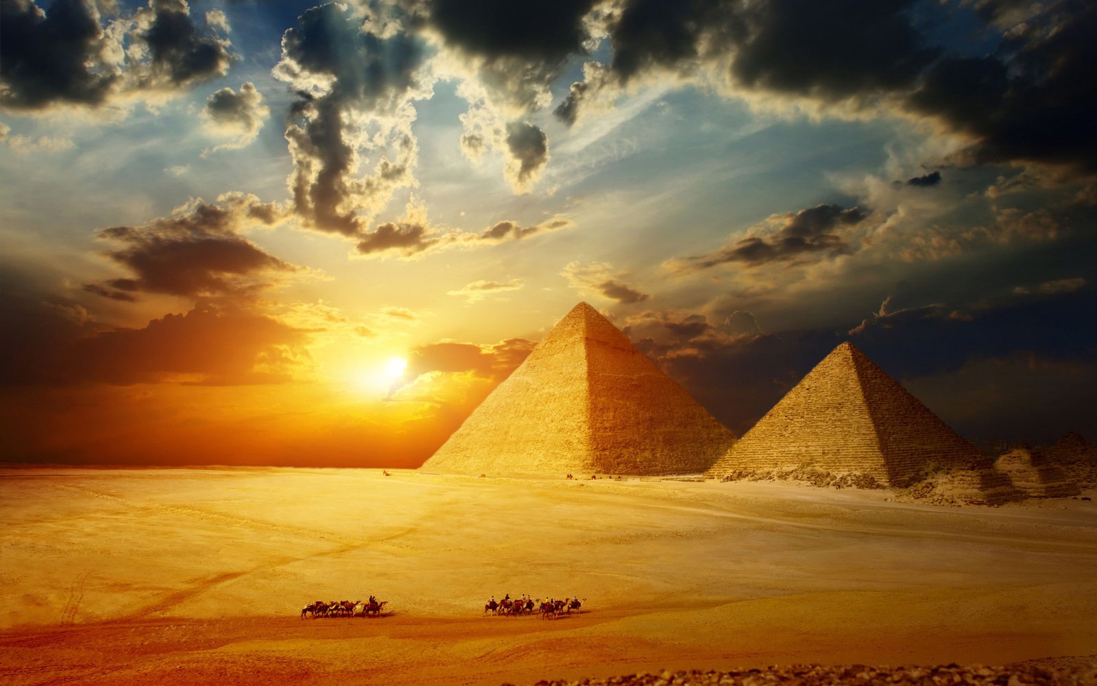 Egypt pyramids tourism sand landscape blur bokeh HDR travel 2k