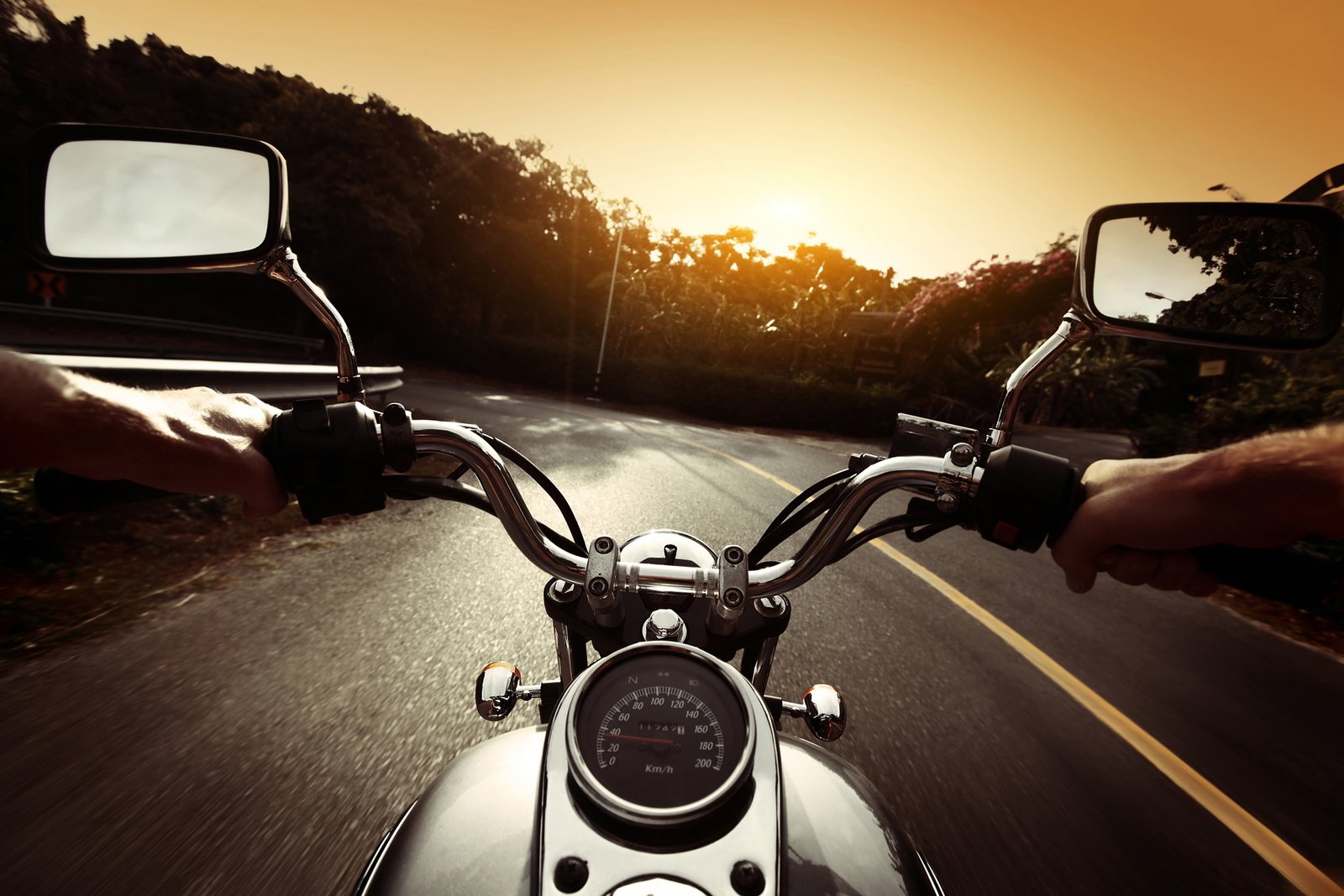 gray motorcycle road nature movement markup view speed 2k 4k