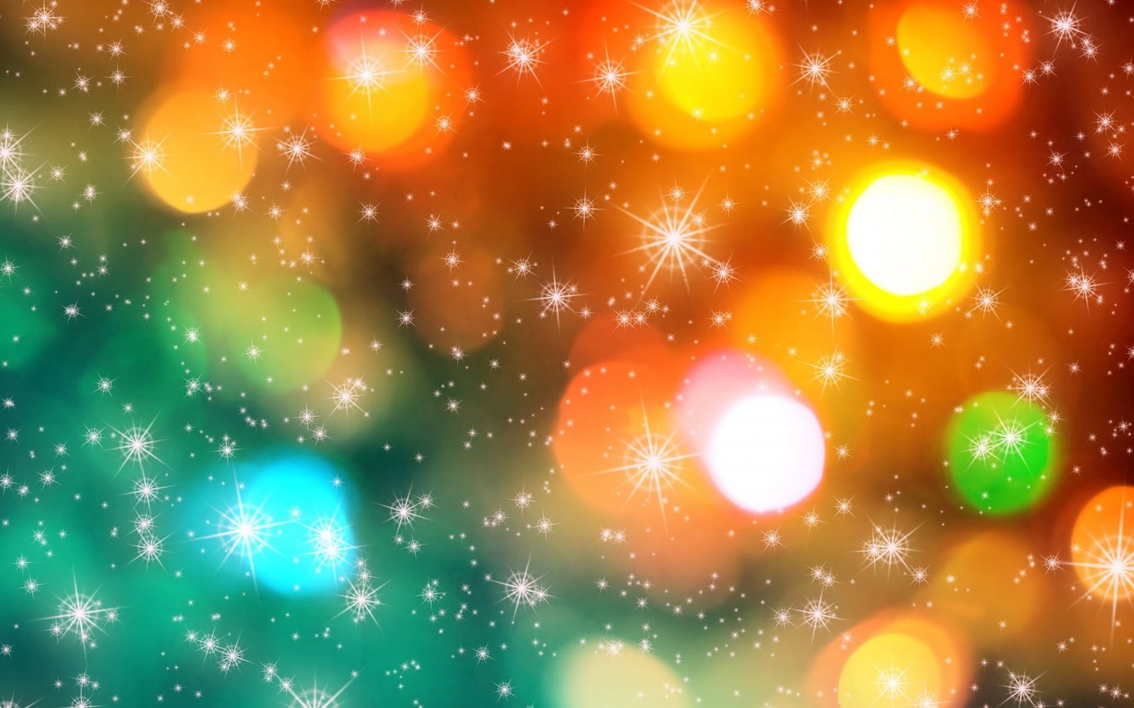 orange and green light abstract wallpaper stars lights bokeh 2k