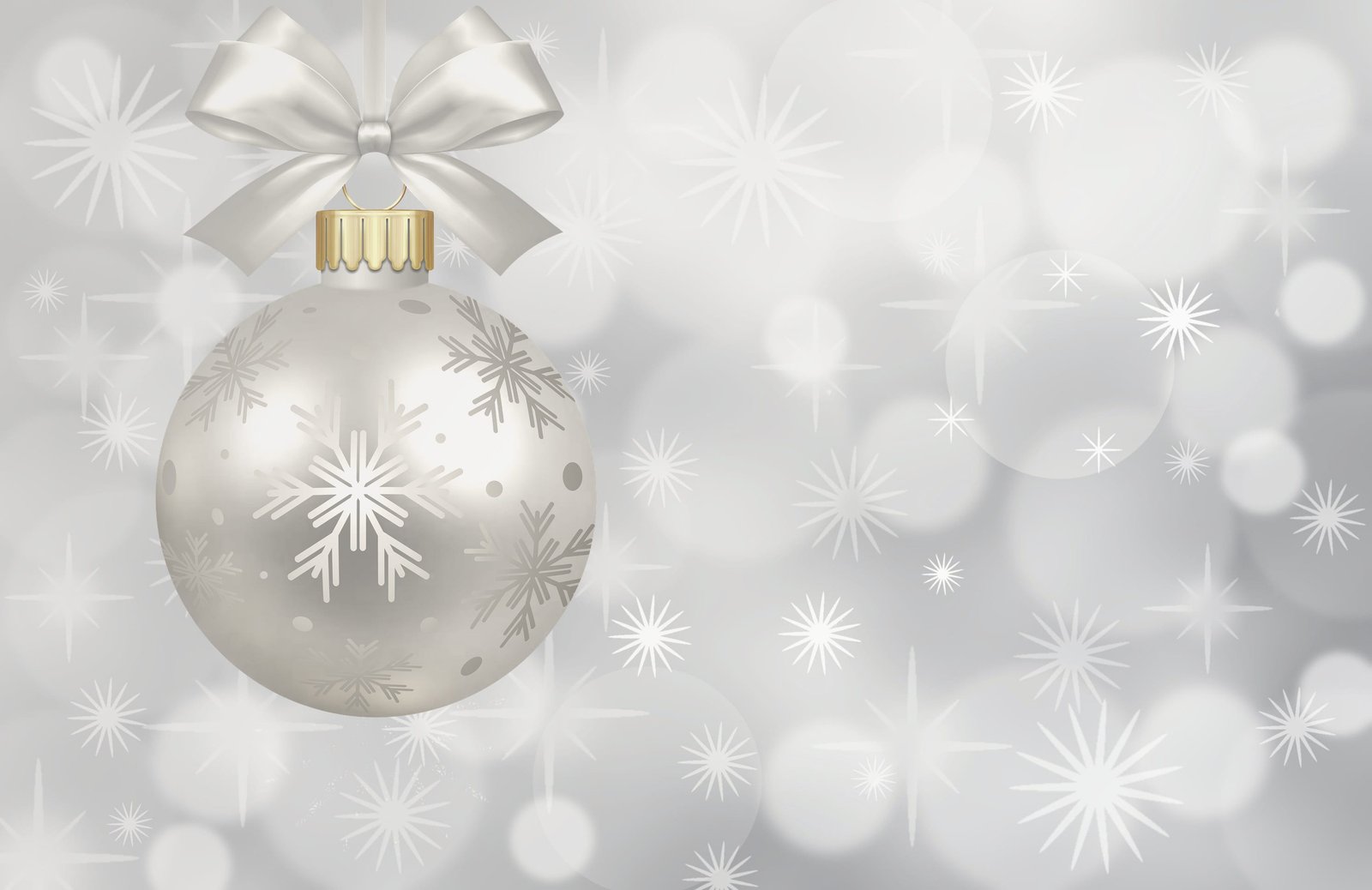 silver baoble with snowflakes print christmas bauble ornaments 2k