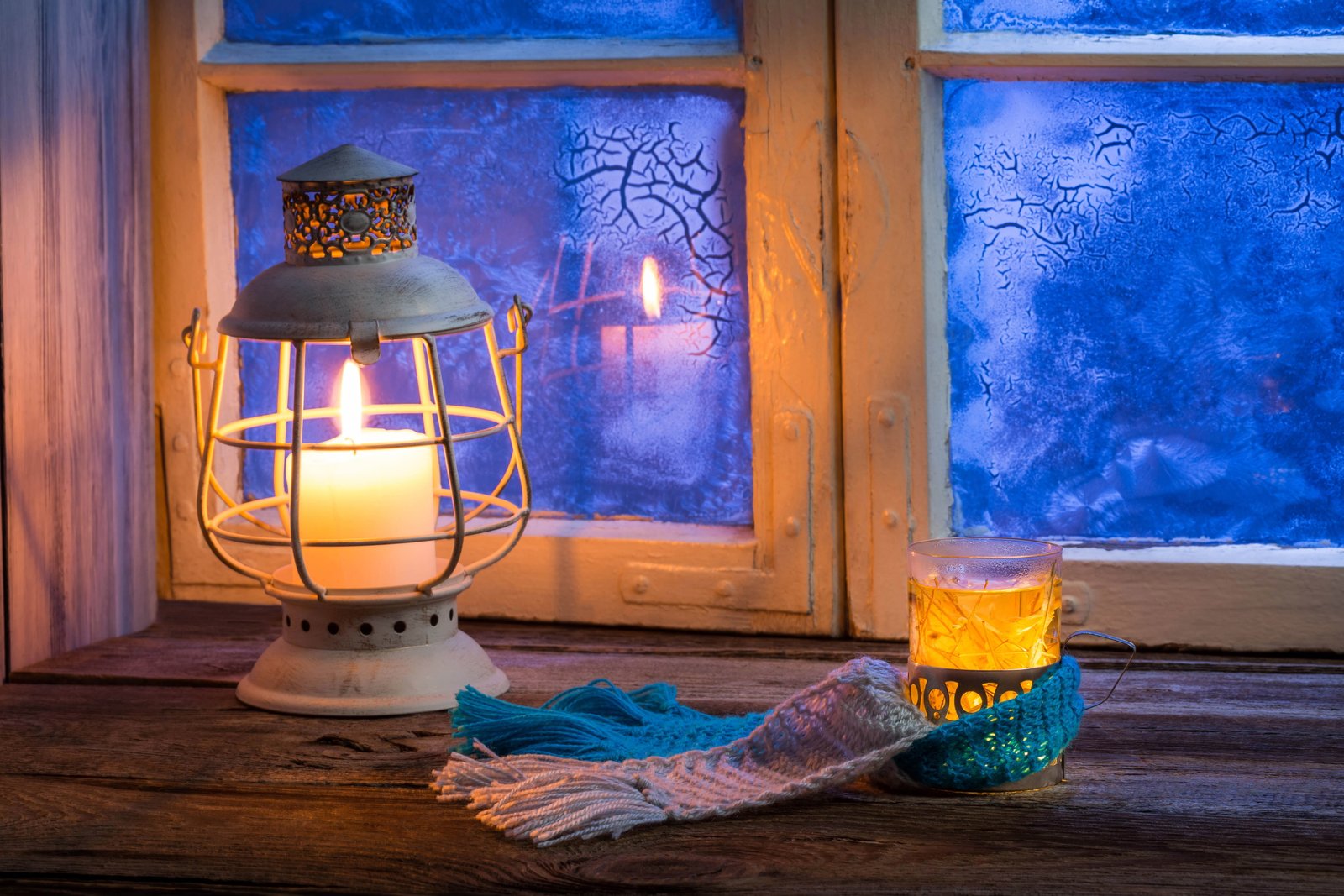 white pillar candle winter glass comfort reflection heat 2k 4k 5k