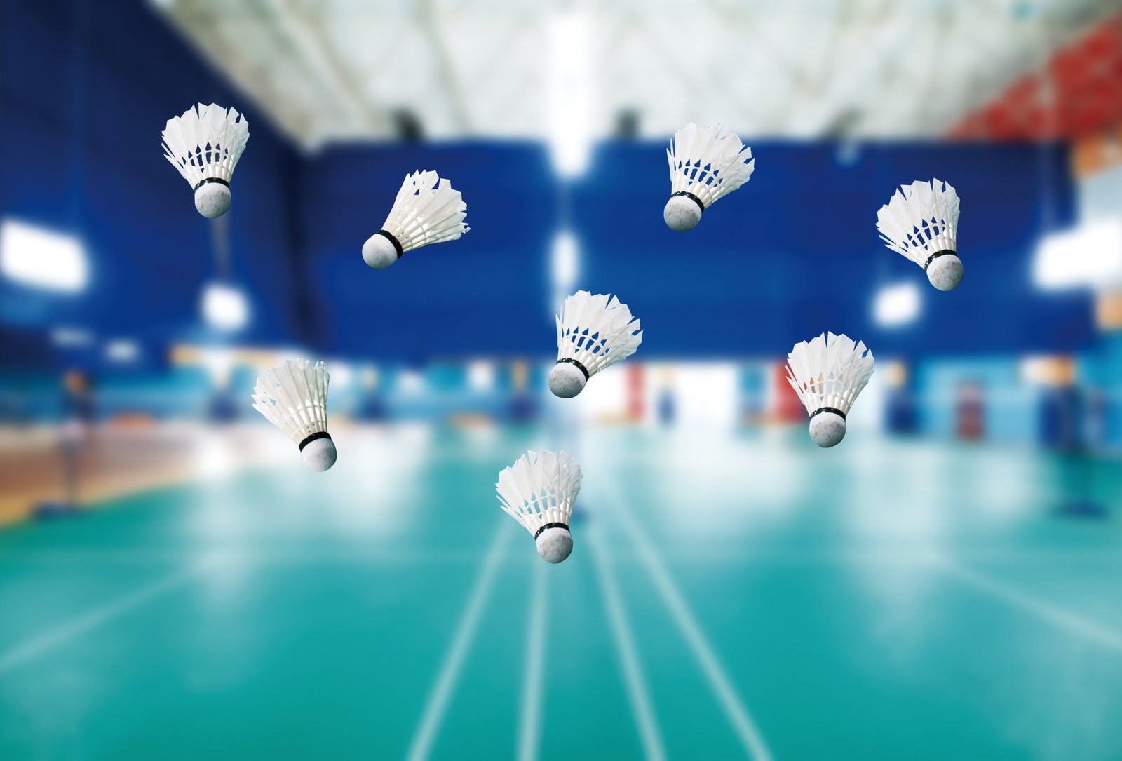 white shuttlecock lot flight sport blur background weightlessness 2k 4k 5k 8k