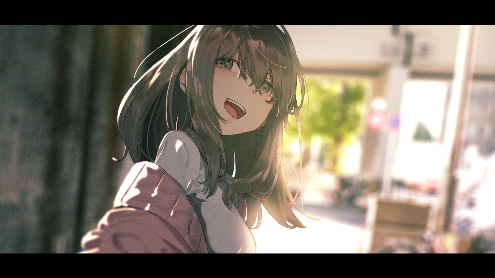 women brunette looking at viewer open mouth smiling happy 2k 4k