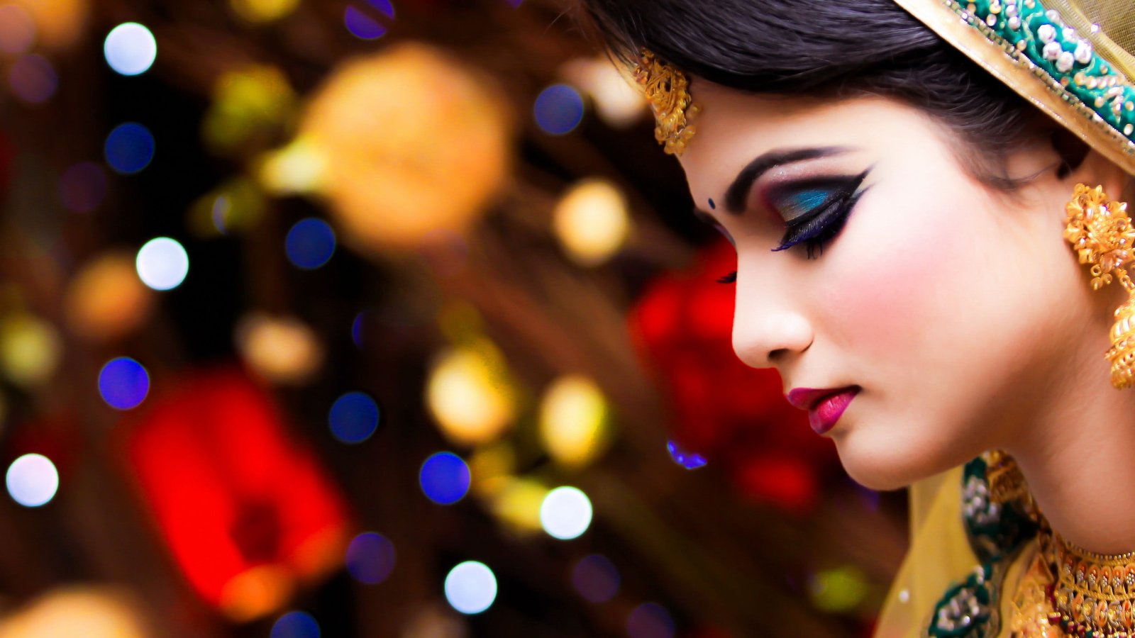 women makeup face Indian bokeh young adult beauty beautiful woman 2k