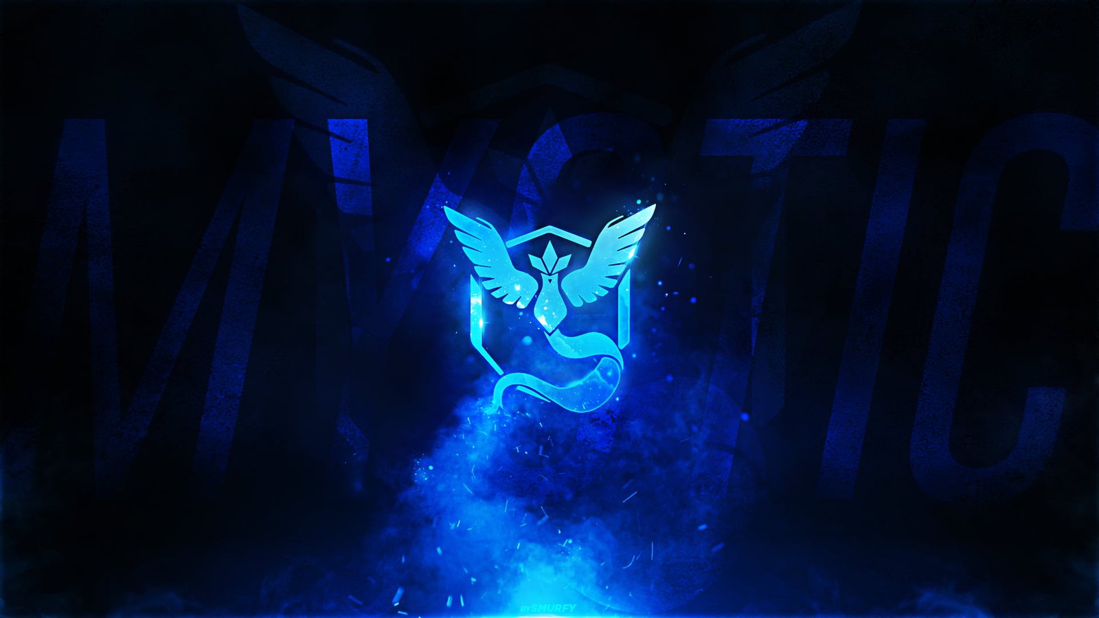 blue Mystic logo Team Pokemon Go illuminated dark 27 2k